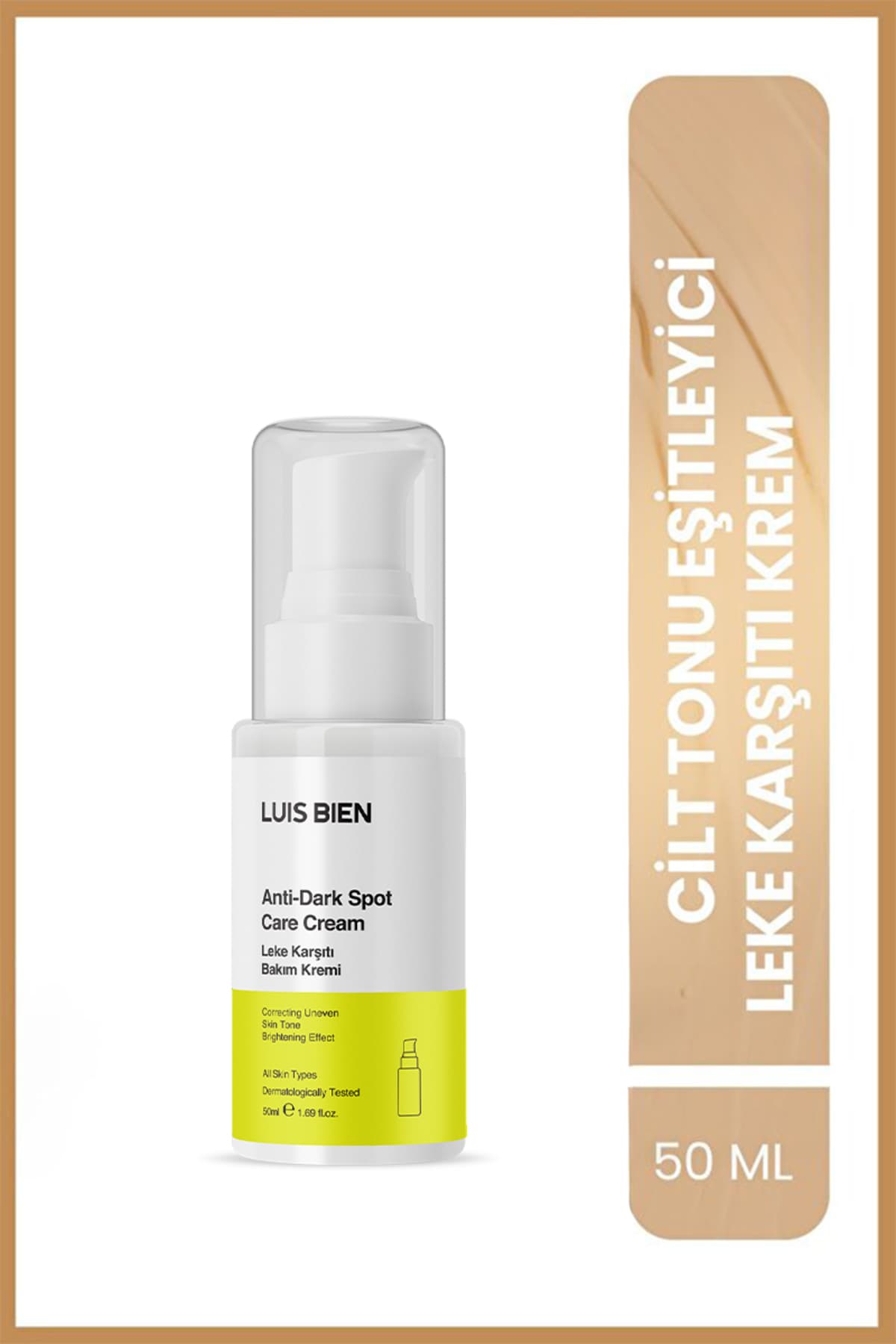 Luis Bien Leke Karşıtı Yüz Kremi 50 ml – Ton Eşitleyici, Aydınlatıcı & Nemlendirici | Nemlendirici Krem | Gece Kremi | Gündüz Kremi | Kırışıklık Kremi | Bariyer Kremi | Cilt Bakım Kremi