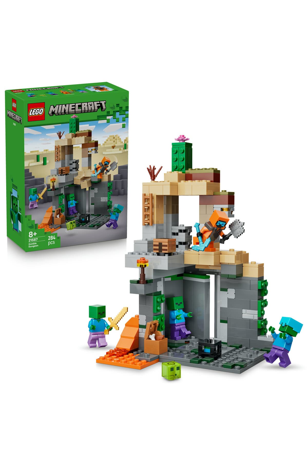 LEGO ® Minecraft® Zombi Zindanı 21587 - 8+ Yaratıcı Oyuncak Yapım Seti (284 Parça)