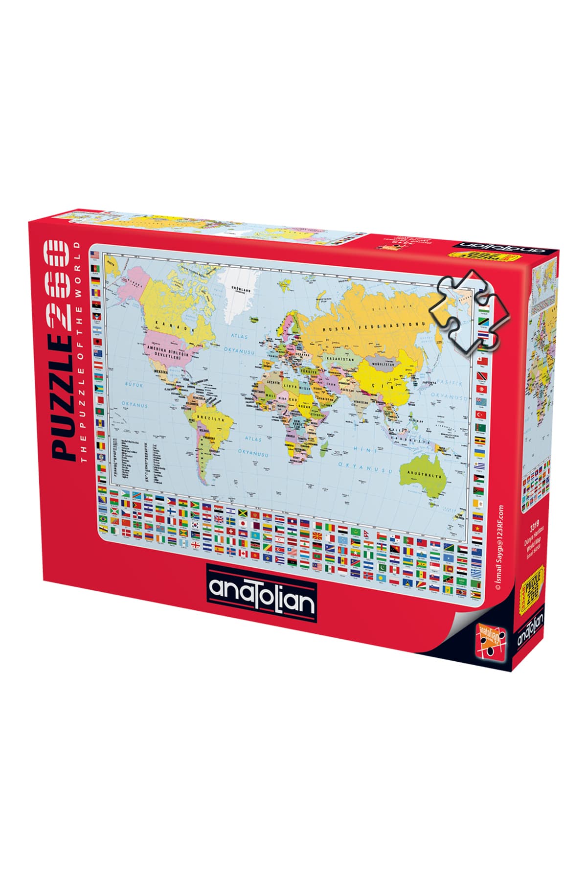 Anatolian Puzzle 260 XL Parça Yapboz Puzzle - Dünya Haritası 3319