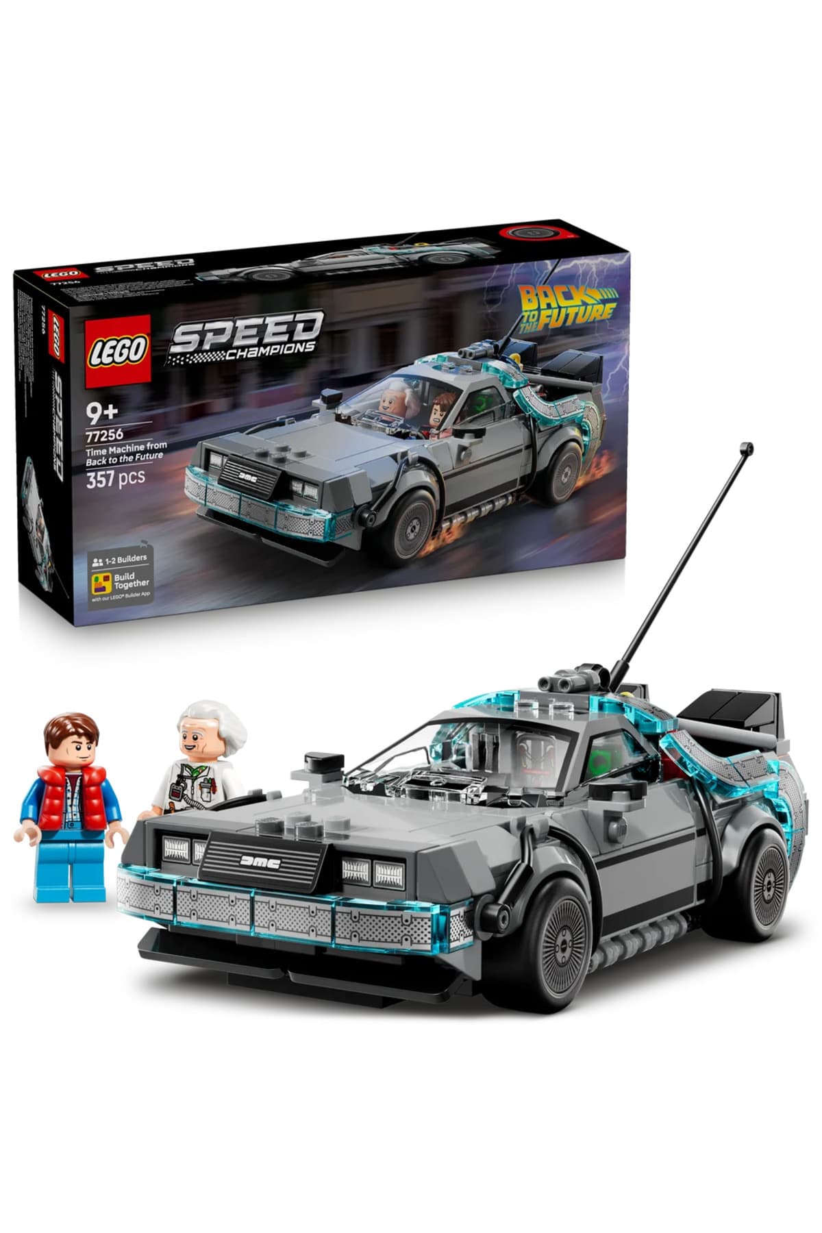 LEGO ® Speed Champions Geleceğe Dönüş’ten Zaman Makinesi 77256 - 9+ için Oyuncak Yapım Seti (357P)