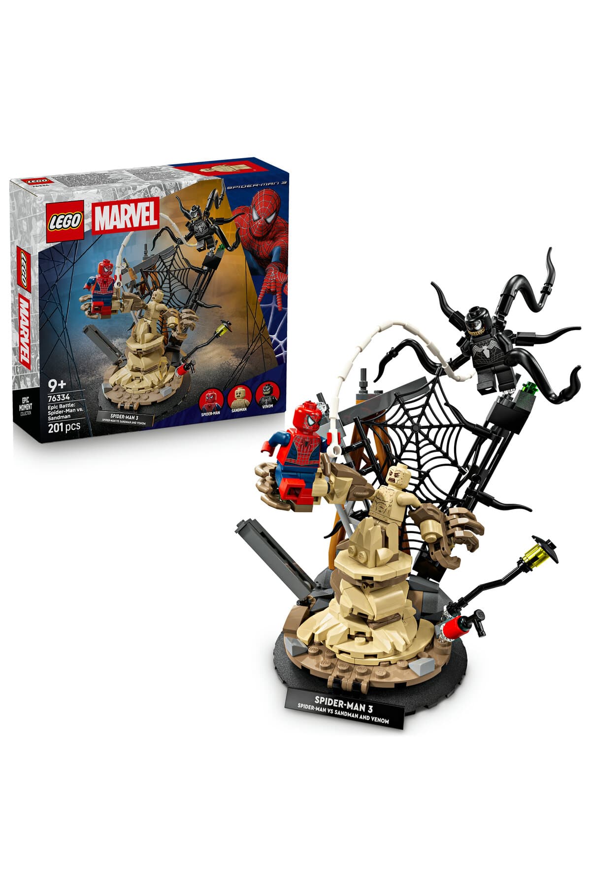 LEGO ® ǀ Marvel Efsanevi Savaş: Örümcek Adam vs. Kum Adam 76334 - 9+ için Oyuncak Yapım Seti (201P)