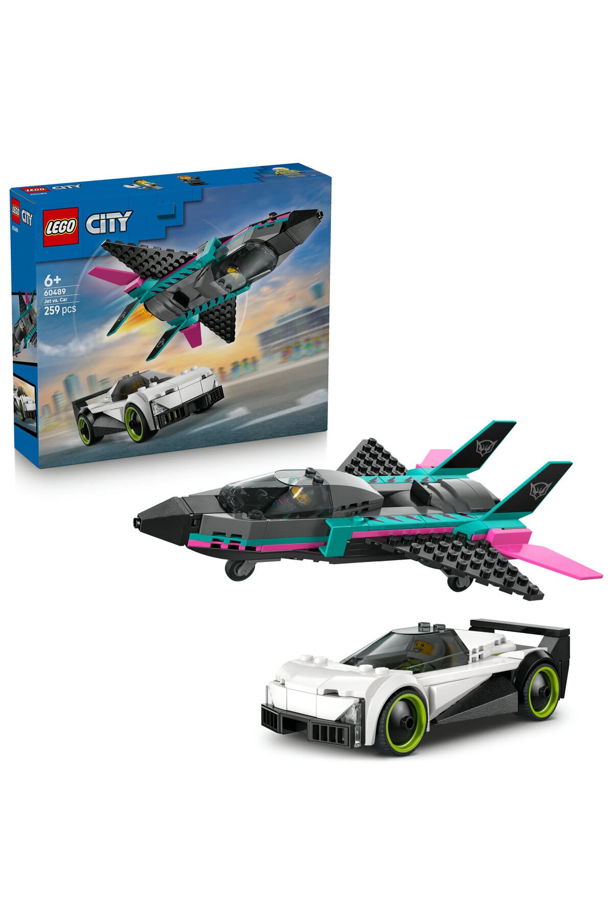 LEGO ® City Jet, Arabaya Karşı 60489 - 6+ Yaratıcı Oyuncak Yapım Seti (259 Parça)