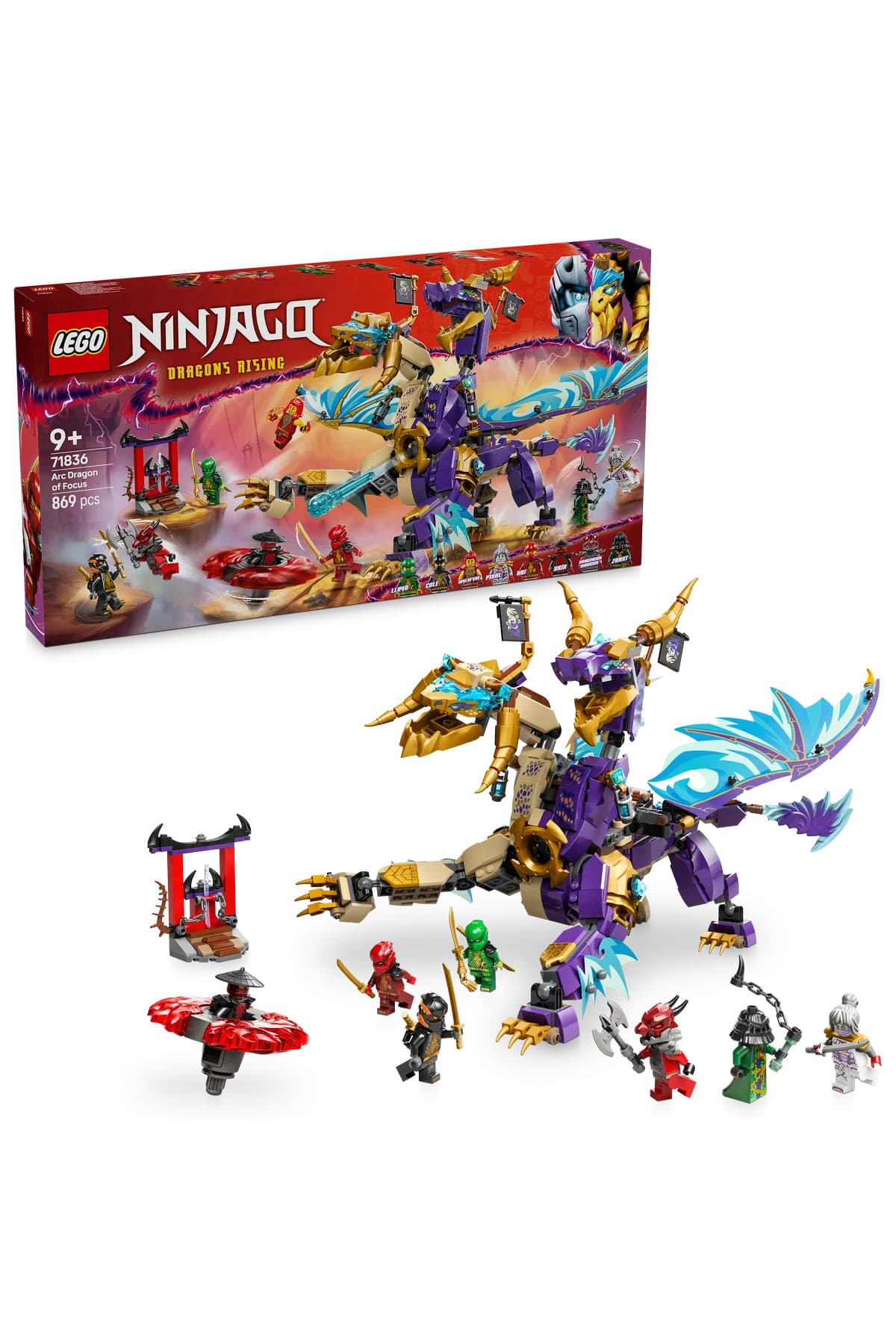 LEGO ® NINJAGO® Odak Ark Ejderhası 71836 - 9+ Oyuncak Yapım Seti (869 Parça)