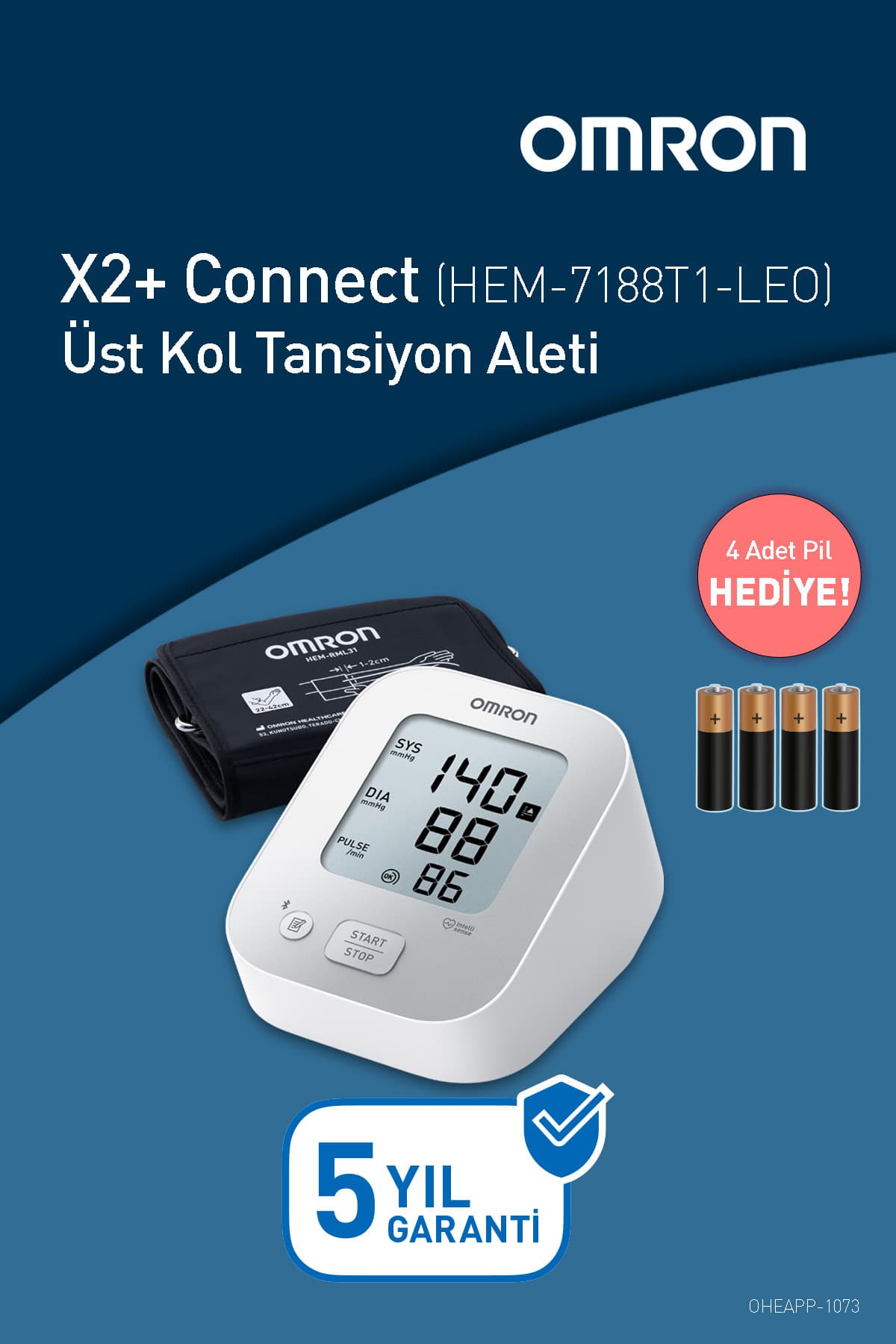 Omron X2+ Connect Üst Koldan Ölçer Dijital Tansiyon Aleti (M2 Intelli)