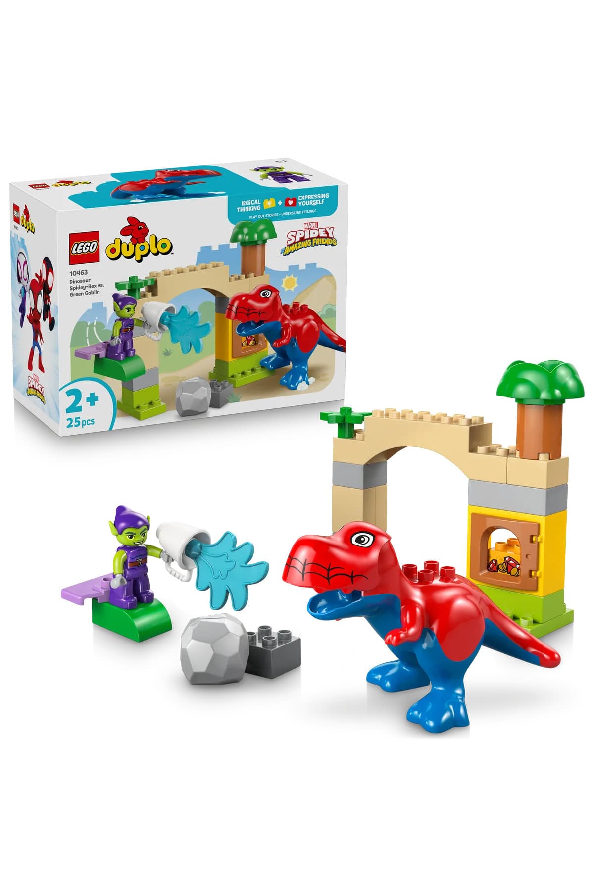 LEGO ® DUPLO® │Marvel Spidey-Rex vs. Yeşil Goblin 10463 - 2+ için Eğitici Oyuncak Yapım Seti (25P)