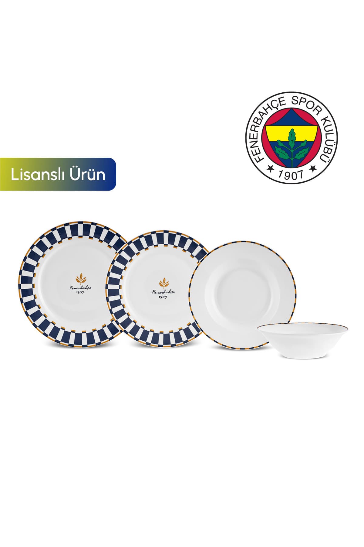Karaca x Fenerbahçe Lisanslı Forever Bone 24 Parça 6 Kişilik Yemek Takımı