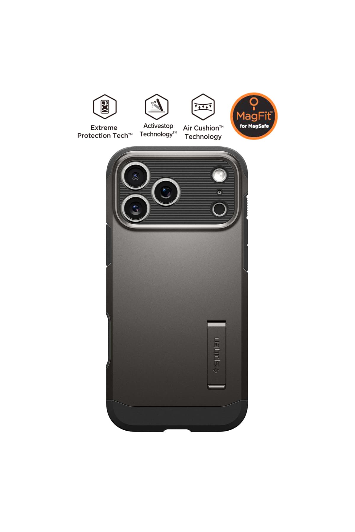 Spigen iPhone 18 Pro Max/17 Pro Max Uyumlu MagSafe Kılıf Tough Armor T Mag Fit Gunmetal - ACS09898