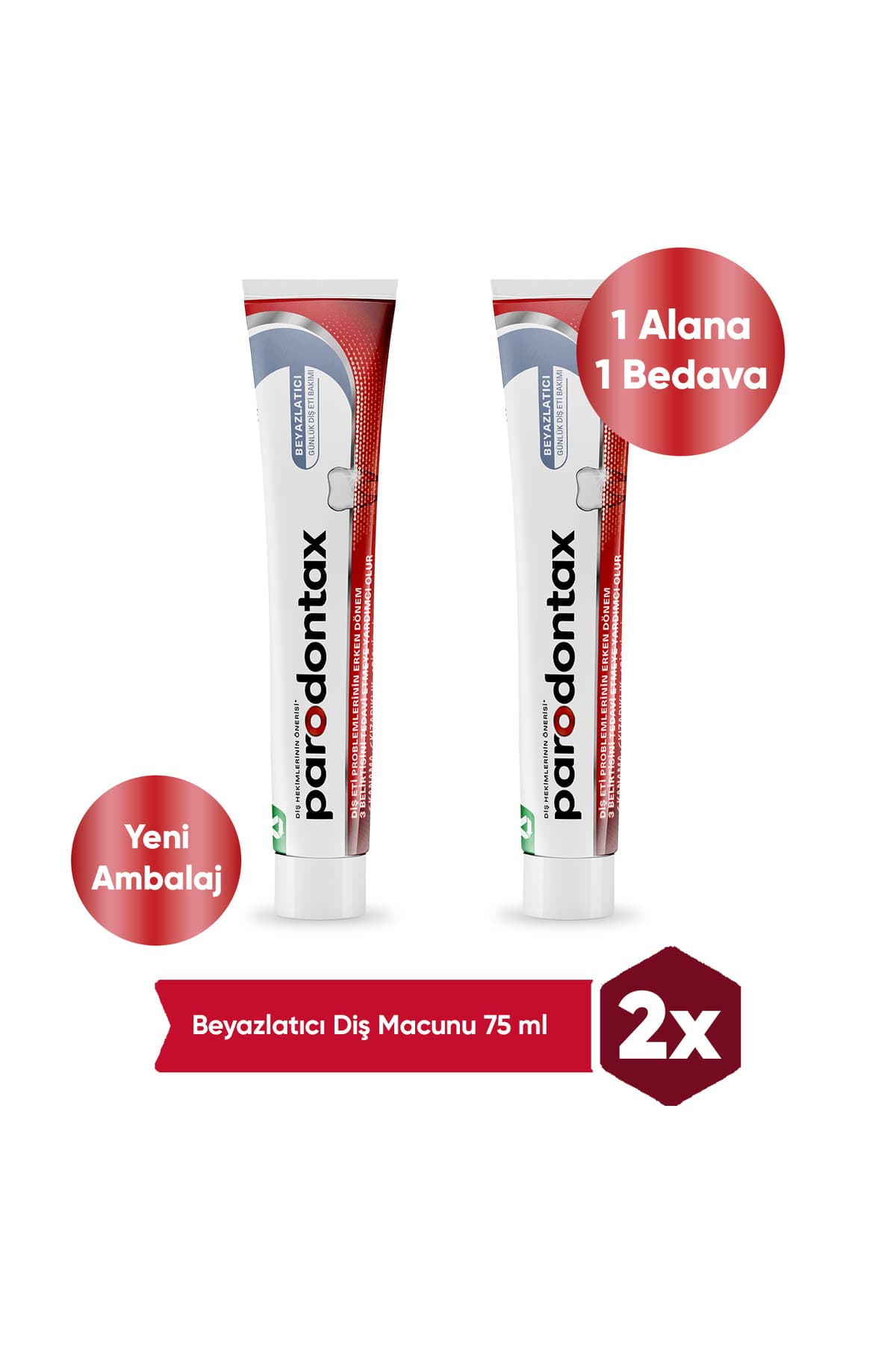 Parodontax Beyazlatıcı Diş Macunu 75ml x2