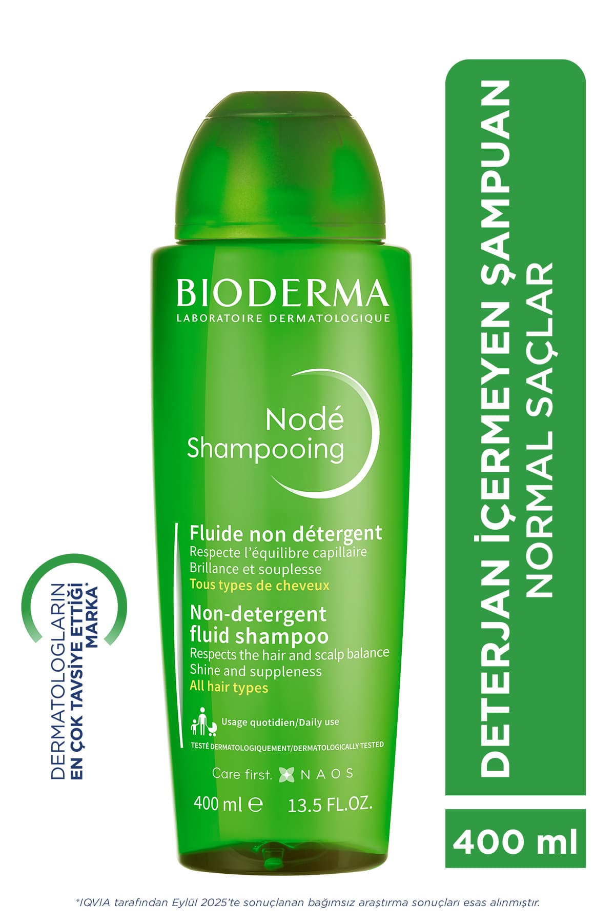 Bioderma Node Fluid Shampoo Tüm Saç Tipleri için Deterjan İçermeyen Günlük Besleyici Şampuan 400 ml