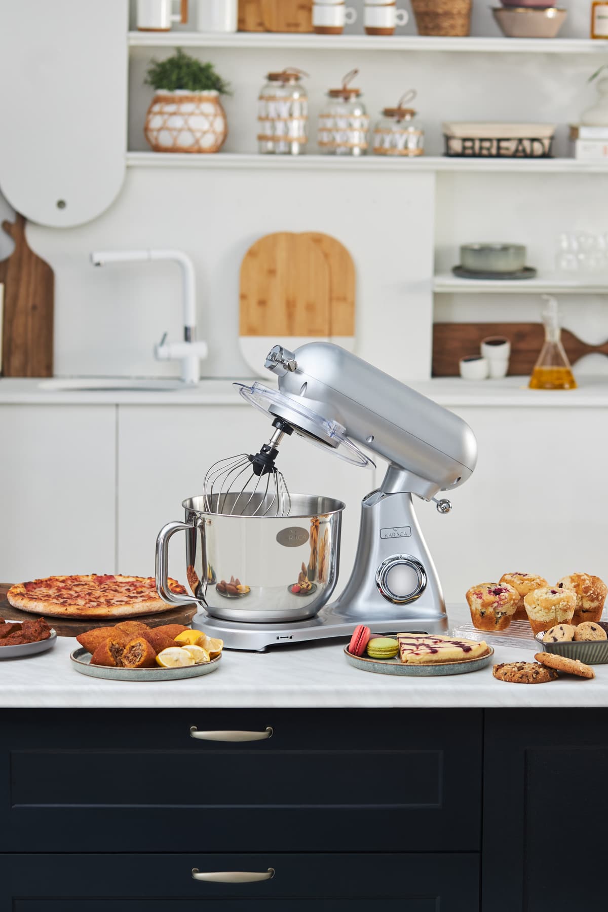 Karaca Powercast Chef Döküm Stand Mikser Silver Mutfak Şefi 1800W 6,2 Lt