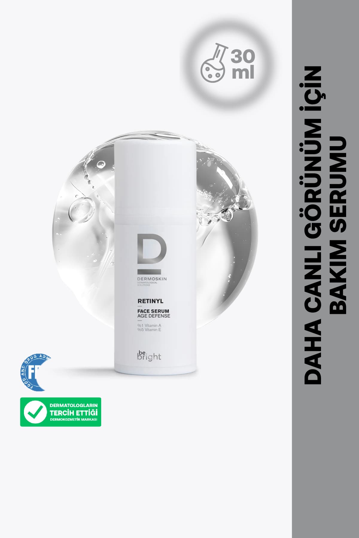 Dermoskin Be Bright Yaşlanma Karşıtı Retinil Yüz Serumu 33 ml