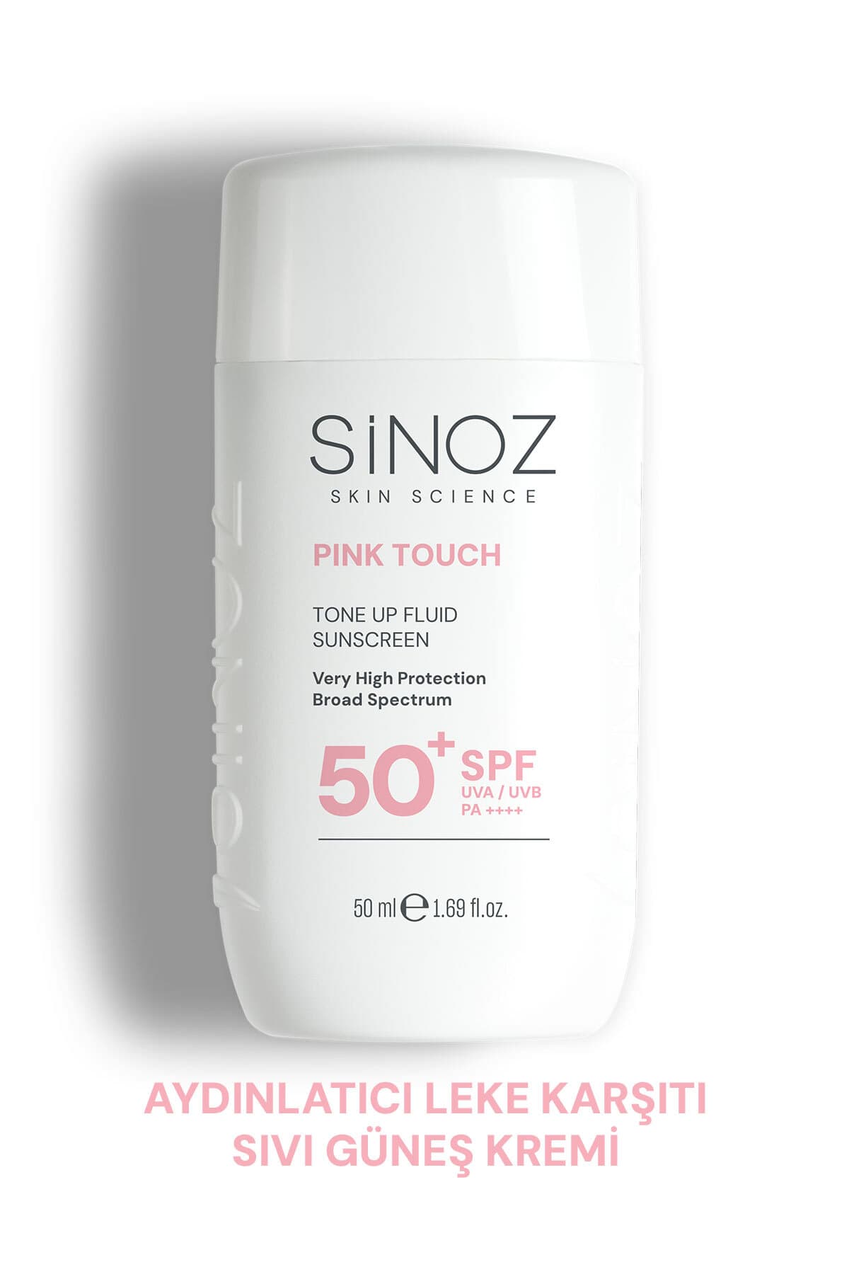 Sinoz SPF50+ Pink Touch Aydınlatıcı Sıvı Yüz Güneş Kremi Yeni Nesil Filtreler Hibrit Formül 50ml - PA++++