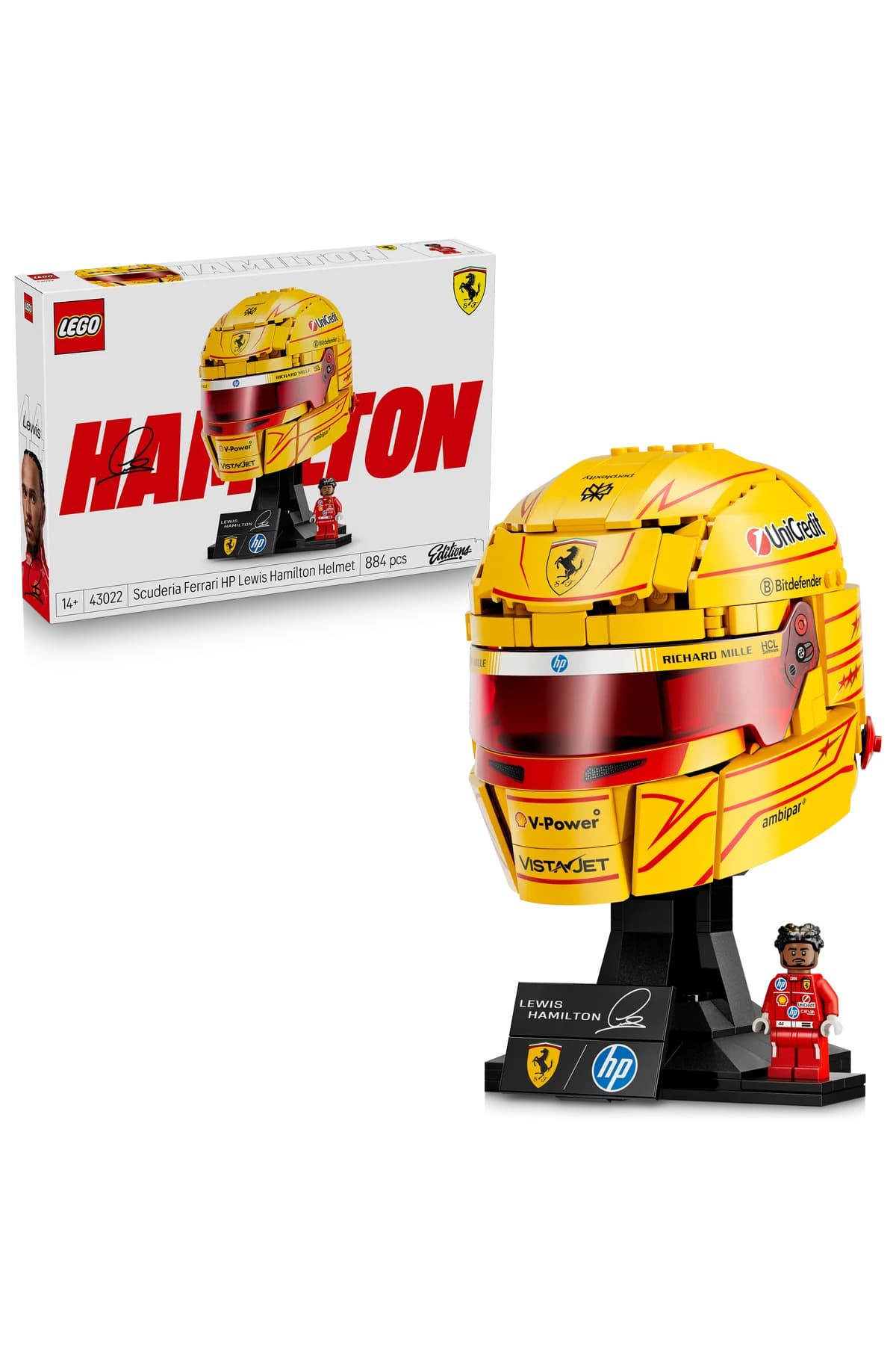 LEGO ® Editions Scuderia Ferrari HP Lewis Hamilton Kaskı 43022 - 14+ için Oyuncak Yapım Seti (884P)