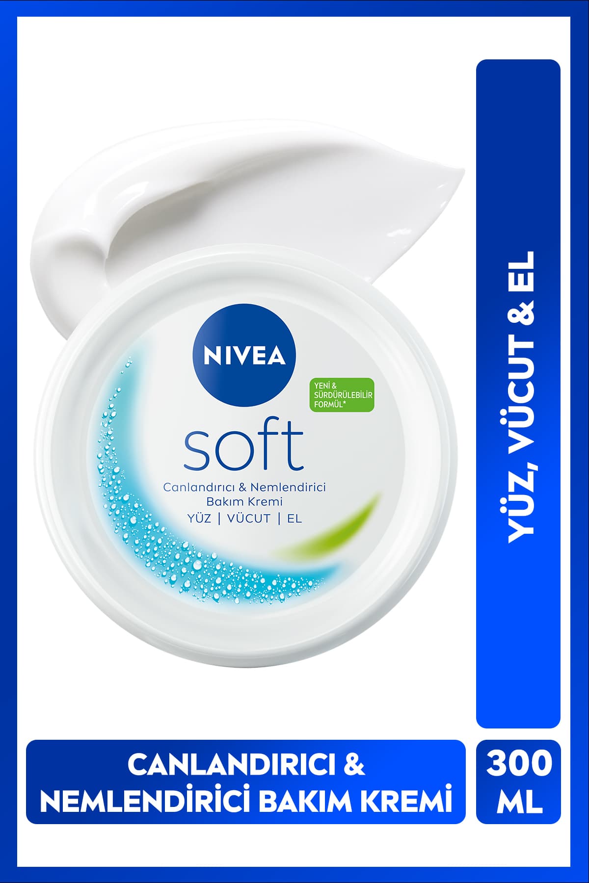 NIVEA Soft Nemlendirici El ve Vücut Bakım Kremi 300ml, 48 Saat Nemlendirici, Jojoba Yağı, E Vitamini