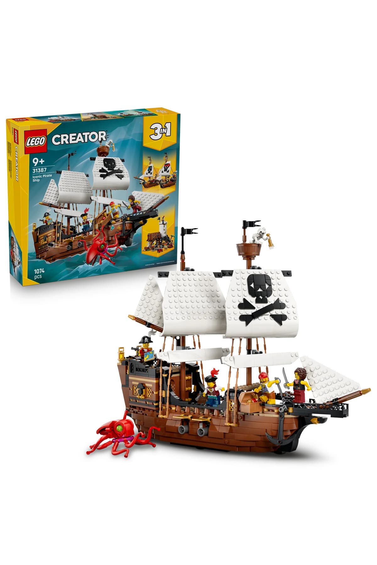 LEGO ® Creator 3’ü 1 Arada İkonik Korsan Gemisi 31387 - 9+ Yaş için Oyuncak Yapım Seti (1074 Parça)