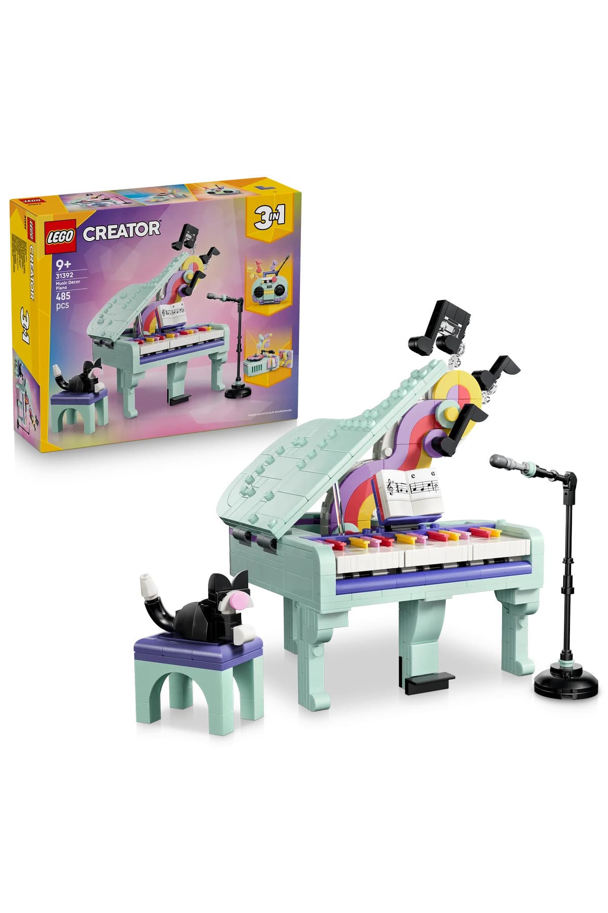 LEGO ® Creator 3’ü 1 Arada Müzikal Dekor Kedili Piyano 31392 - 9+ için Oyuncak Yapım Seti (485 Parça)