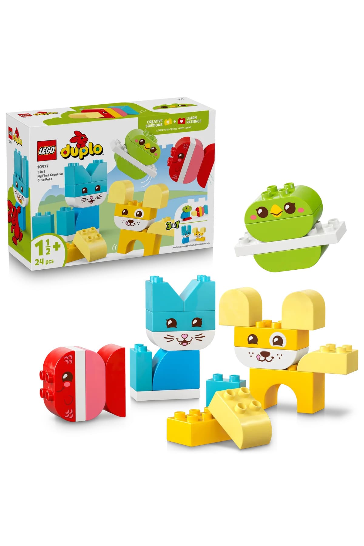 LEGO ® DUPLO® İlk 3'ü 1 Arada Yaratıcı Sevimli Hayvanlar 10477 - 1.5+ için Oyuncak Yapım Seti (24P)