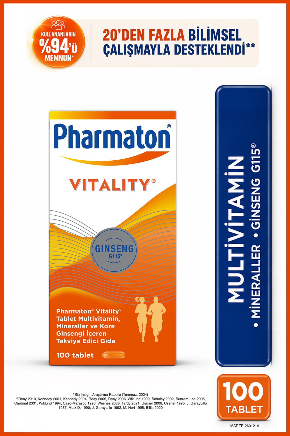 Pharmaton Vitality Multivitamin ve Mineral Desteği Ginseng G115 Enerji* 100 Tablet