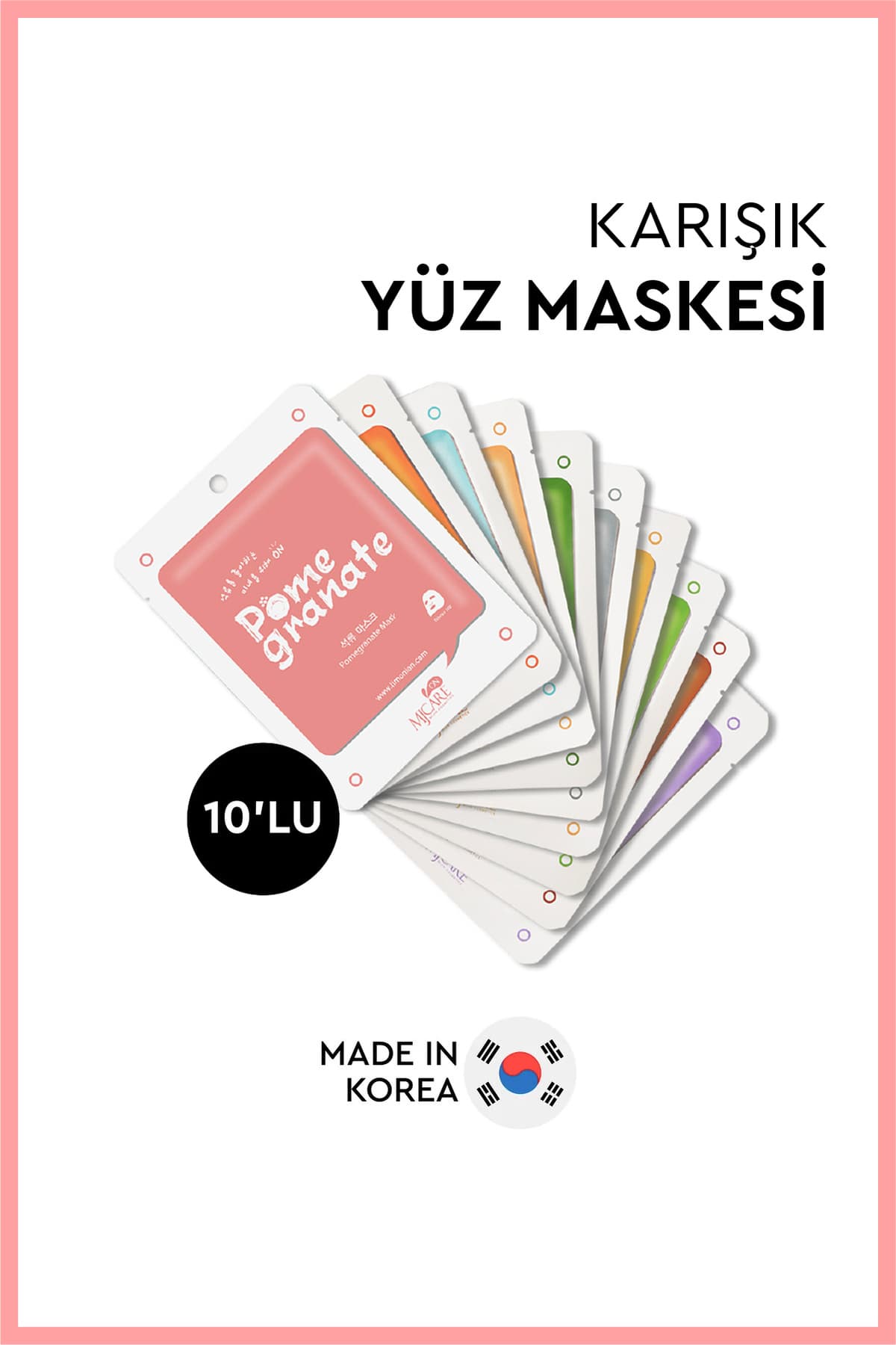Mjcare 10'lu Karışık Yüz Maskesi