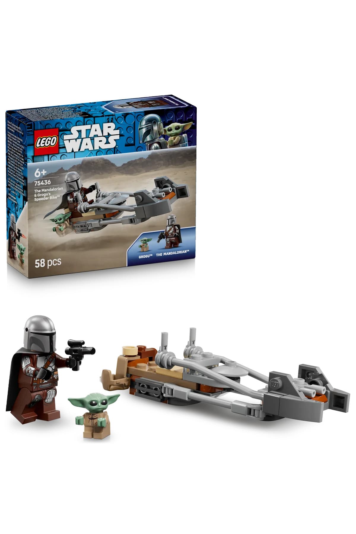 LEGO ® Star Wars™ Mandalorian ve Grogu’nun Hız Motoru 75436 - 6+ için Oyuncak Yapım Seti (58 Parça)
