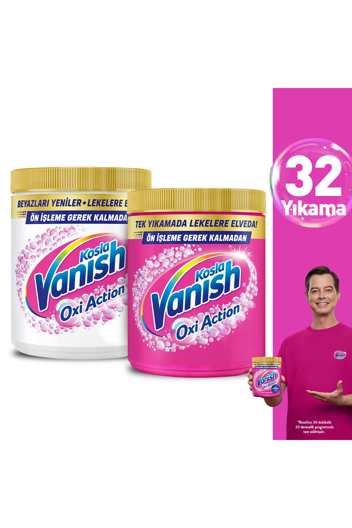Vanish Oxi Action Deterjan Güçlendirici ve Leke Çıkarıcı Toz Beyazlar için 480 Gr + Renkliler için 480 Gr