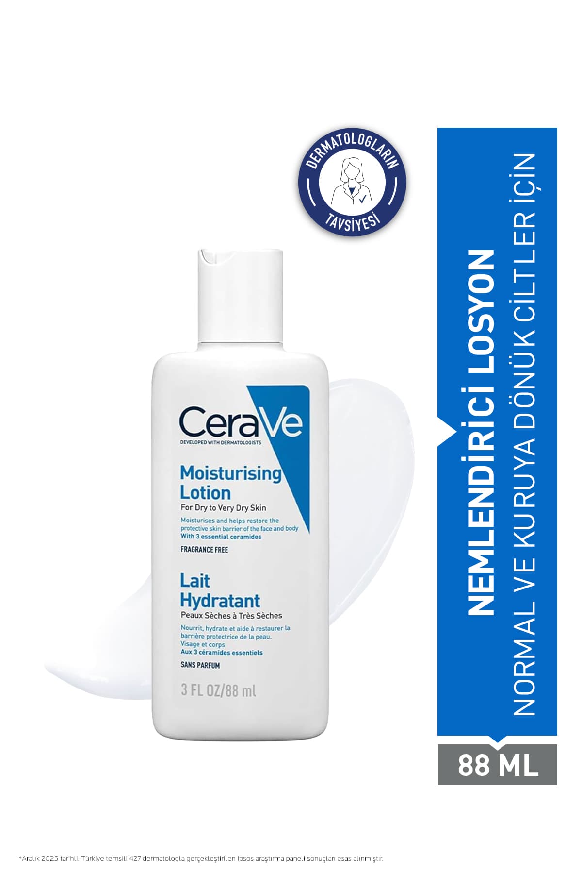 CeraVe Hyalüronik Asit & Seramid İçerikli Normal ve Kuru Ciltler İçin Nemlendirici Yüz&Vücut Losyonu 88 ml