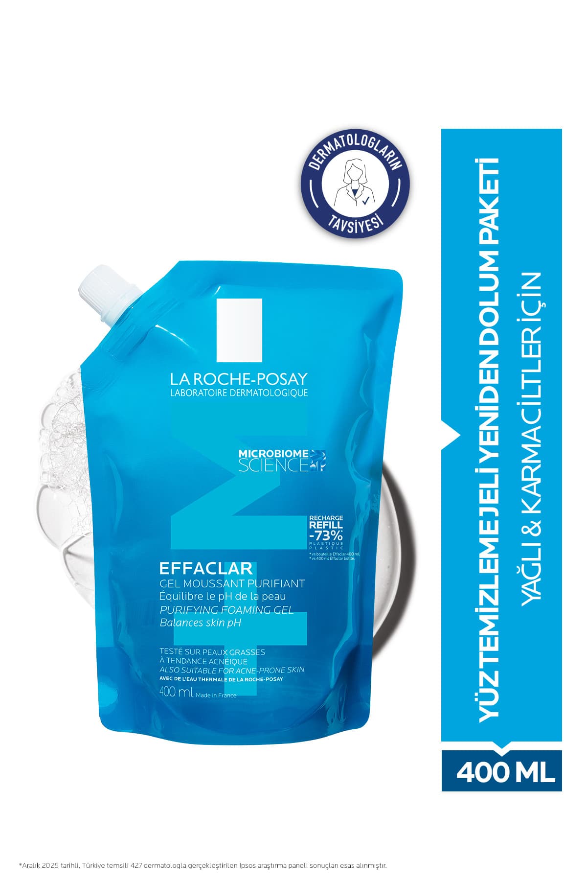 La Roche Posay Yağlı ve Akneye Eğilimli Ciltler İçin Effaclar Yüz Temizleme Jeli Yeniden Dolum Paketi- Refill 400ml