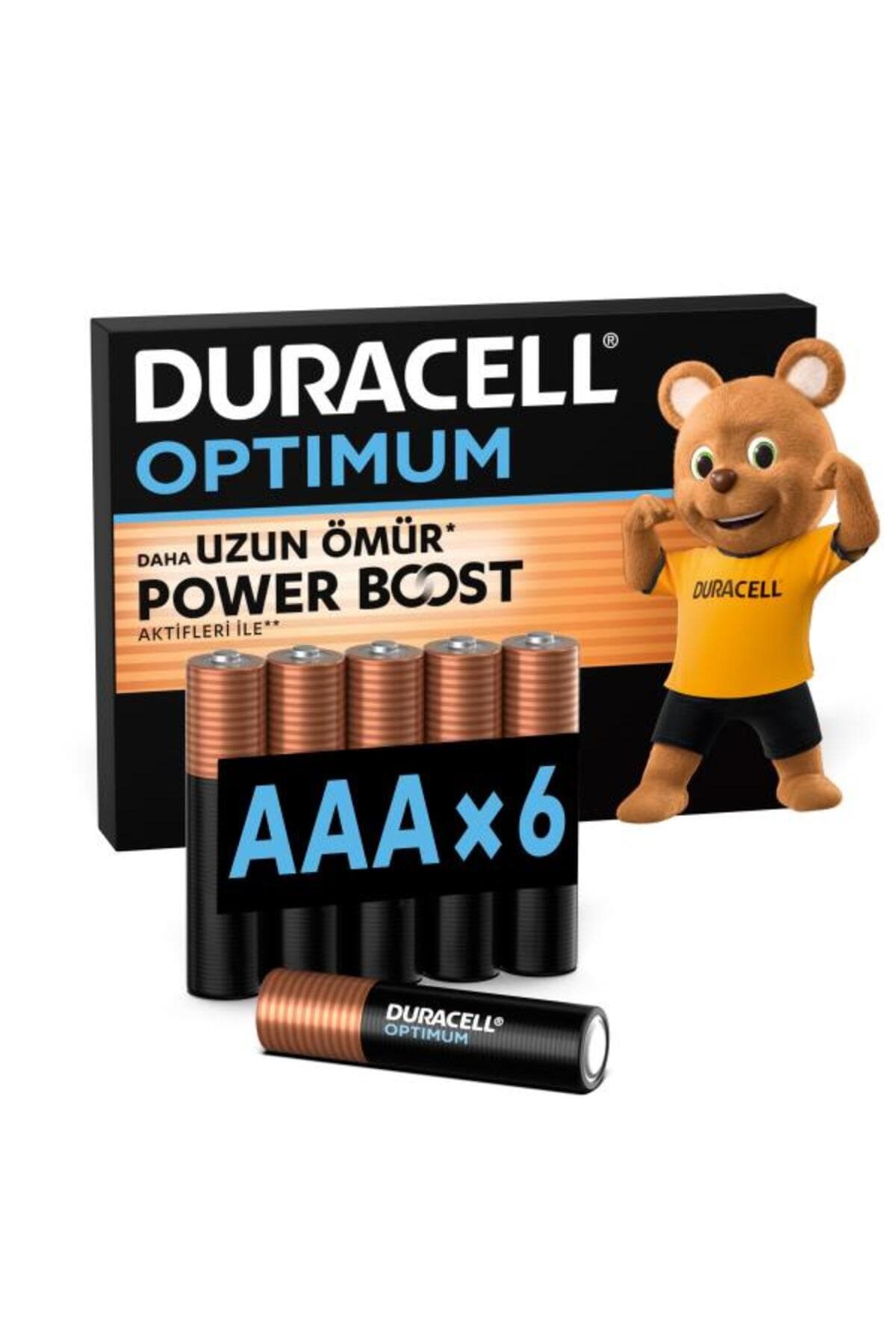 Duracell Optimum AAA Alkalin İnce Kalem Pil (6’lı paket) 1,5V, LR6 MX1500