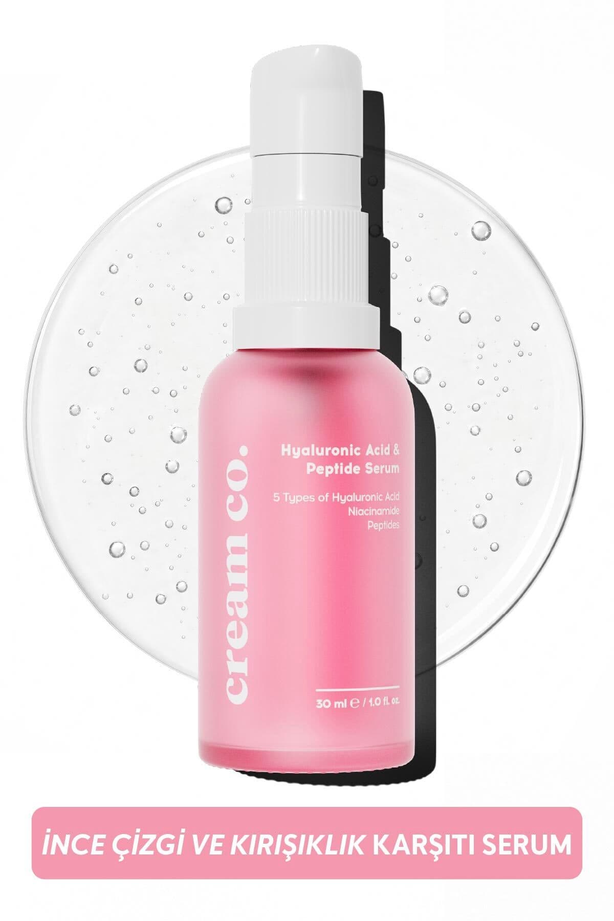 Cream Co. Kırışıklık Karşıtı Peptit Serum | Aydınlatıcı | Niacinamide Hyaluronik Asit | Tüm Cilt Tipleri