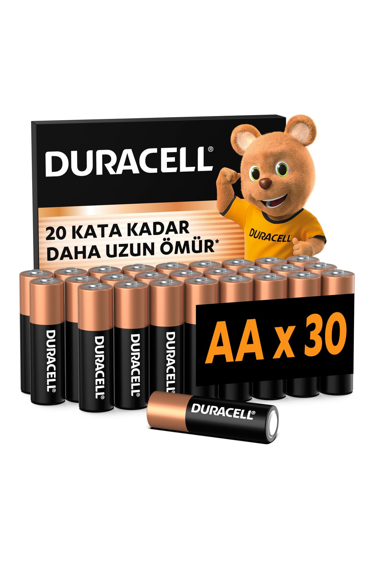 Duracell Alkalin AA Kalem Pil, 1,5V (LR03 / MN2400), 30'lu Paket