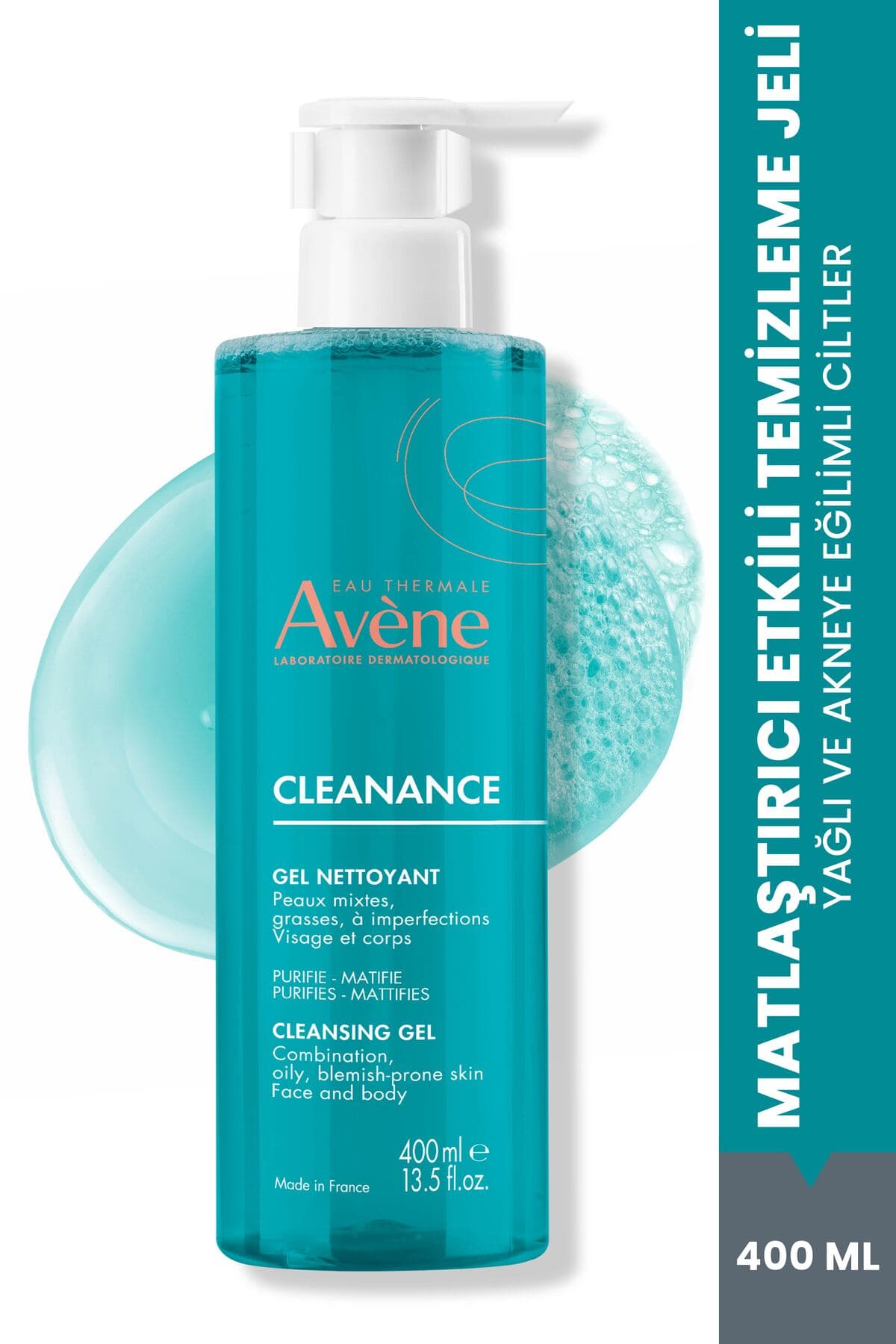 Avene Cleanance Yağlı ve Akneye Eğilimli Ciltler için Matlaştırıcı Yüz Temizleme Jeli 400 ml