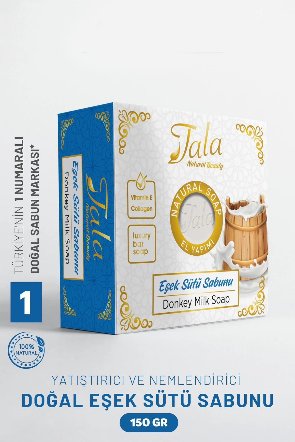 Tala Eşek Sütü Sabunu Cilt Arındırıcı, Besleyici ve Yumuşatıcı Doğal Eşek Sütlü Sabun Sabun 150 Gr
