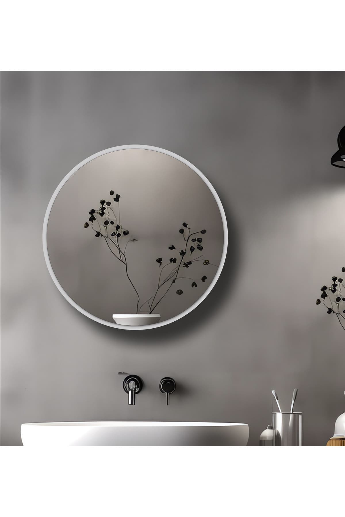 FLORADESİGN Fulya Aynalı Banyo Dolabı | Aynalı Dolap | Lavabo Üstü Dolap - 60cm Beyaz