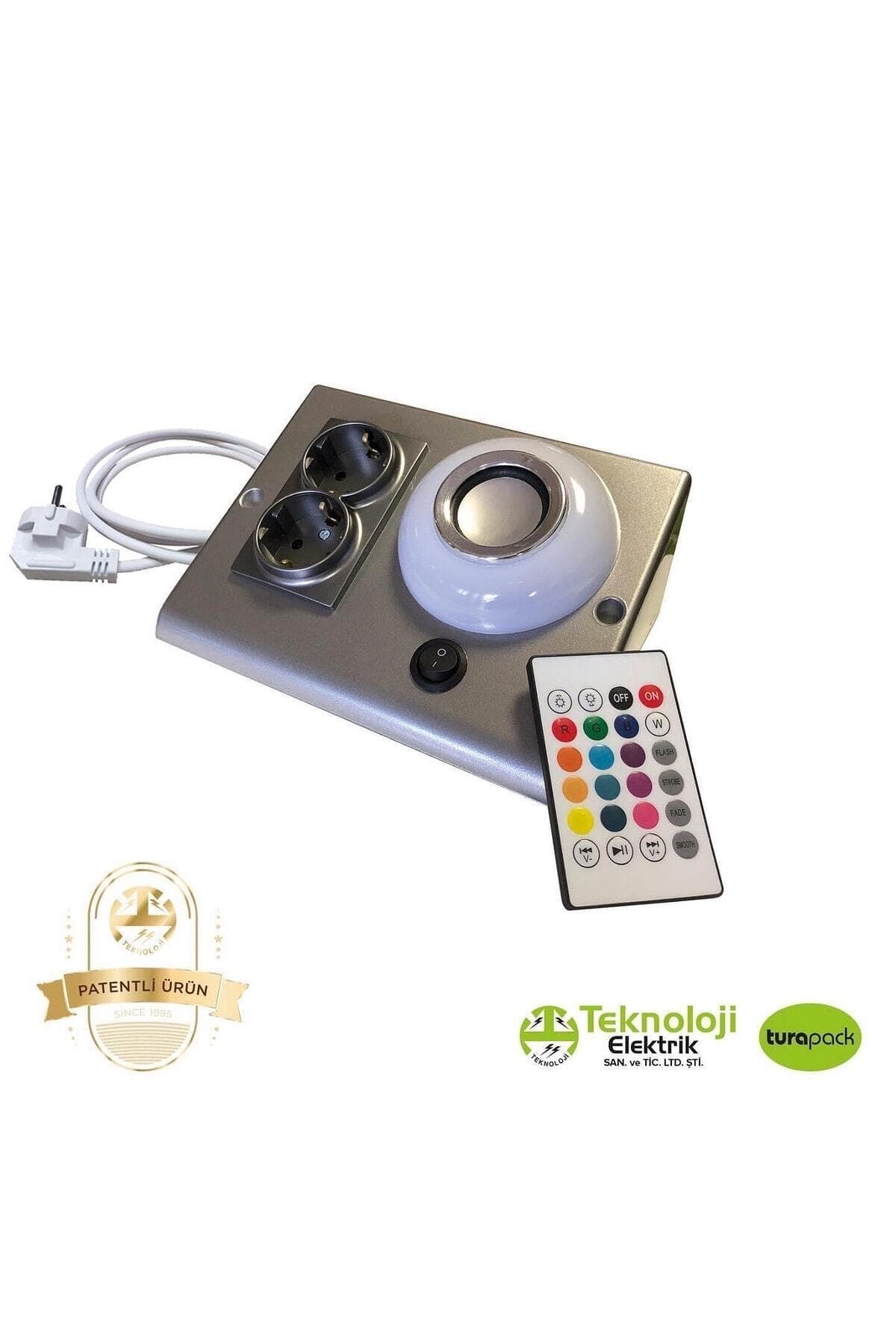 TEKNOLOJİ ELEKTRİK Dolap Ve Tezgah Altı Led Bluetooth Müzik Çalar Sese Duyarlı Prizmatik Kablolu Venüs Antrasit Füme