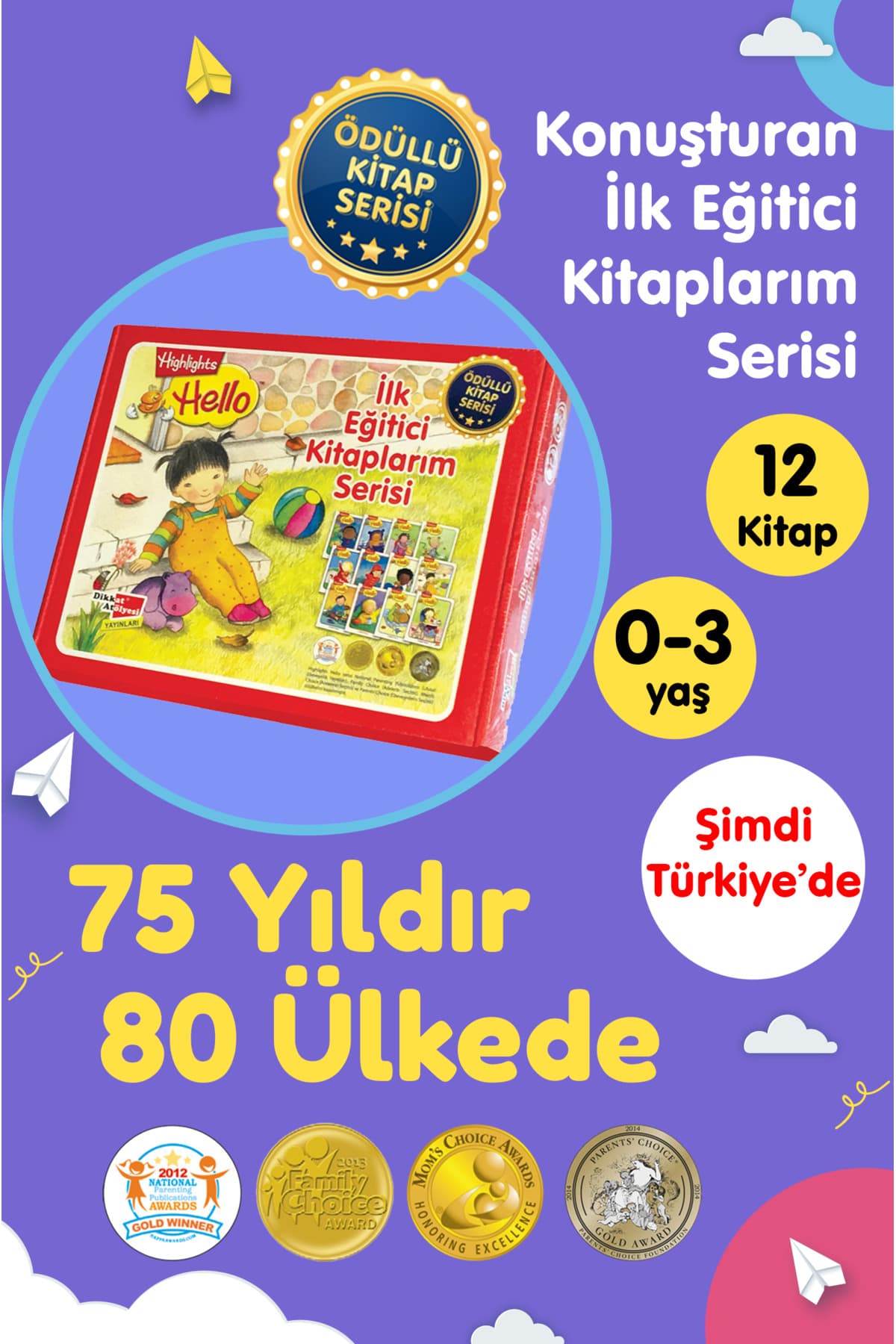 Dikkat Atölyesi Yayınları Konuşturan Kitaplar Highlights Hello Ilk Eğitici Kitaplarım Serisi 0-3 Yaş 12 Li Set