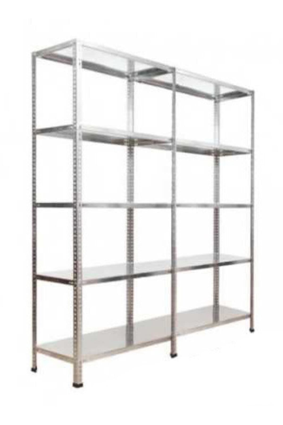 Herrafburada Çelikrafburada 5 Katlı Duble 2 Li Galvaniz Çelik Raf Arşiv Depo Kiler Rafı 43x186x200