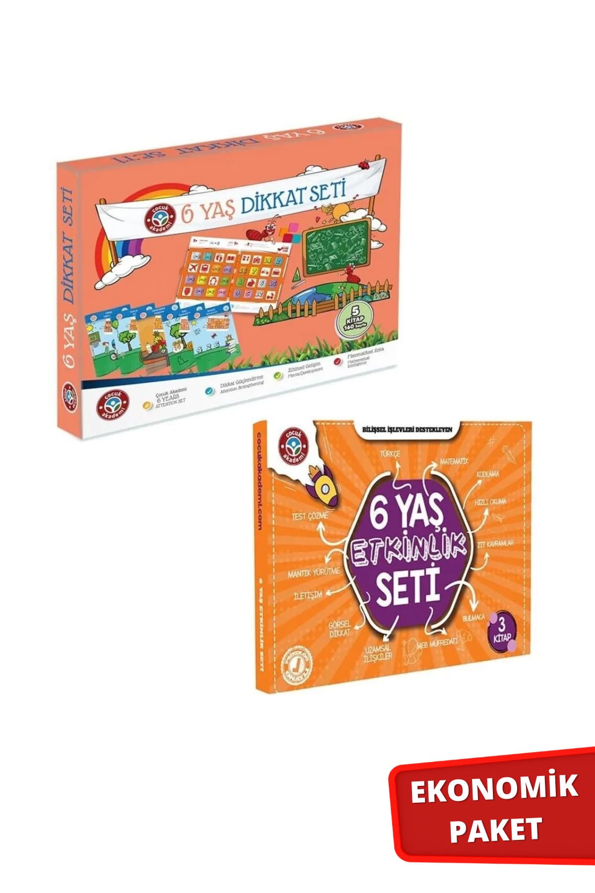 Çocuk Akademi 6 Yaş Dikkat Ve 6 Yaş Etkinlik Seti Ikili Paket
