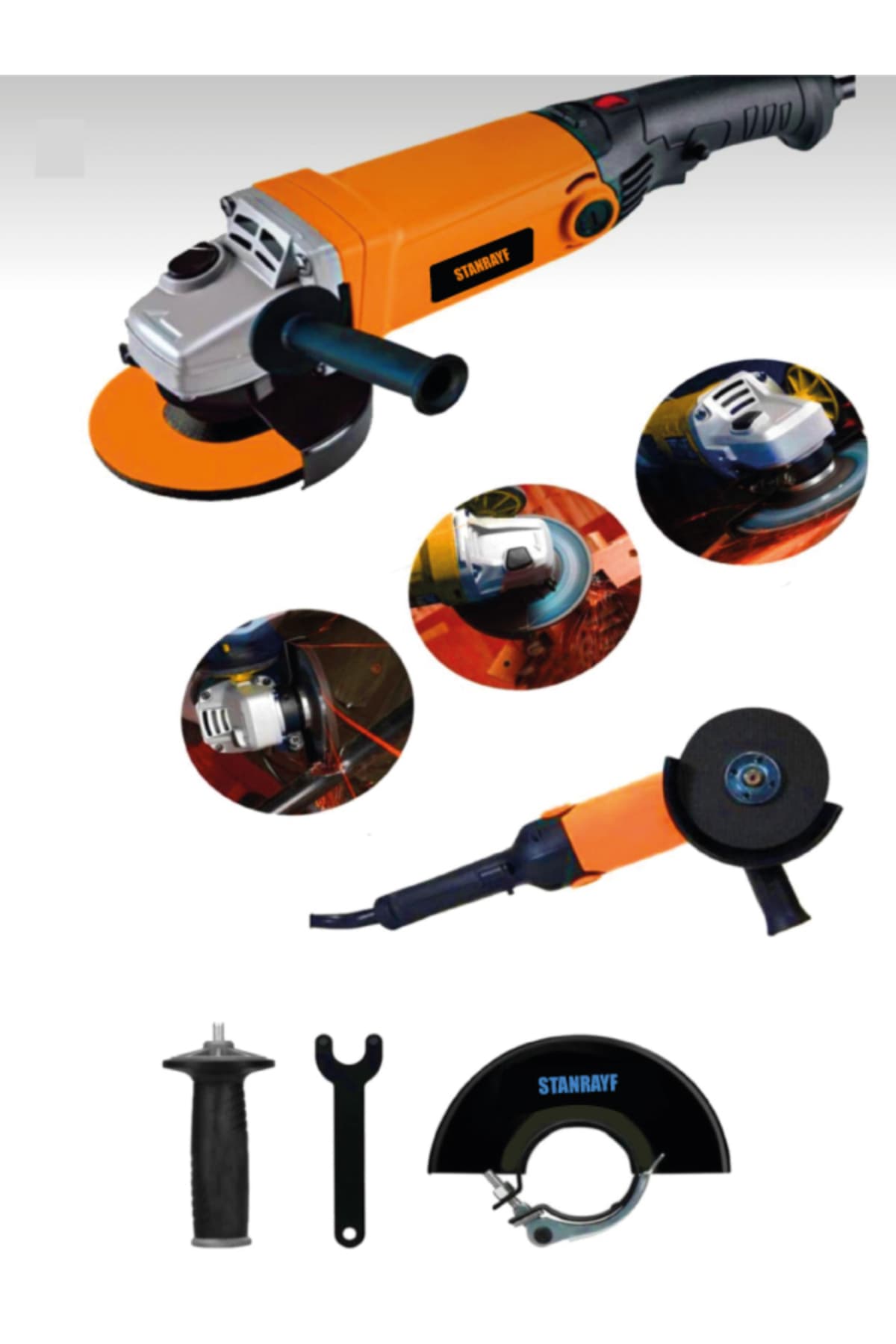 stanrayf Alman 6500 W 6 Kademe Devir Ayarlı 115-125 Mm Bakır Sargı Avuç Içi Sprel Kesme Ve Taşlama Makinesi
