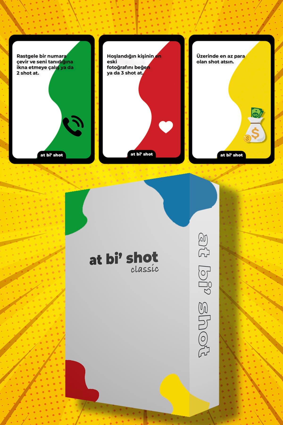 at bi' shot Classic - Eğlence Oyunu | Parti Oyunu | Yılbaşı Oyunu | Kart Oyunu | Kutu Oyunu | İçki Oyunu