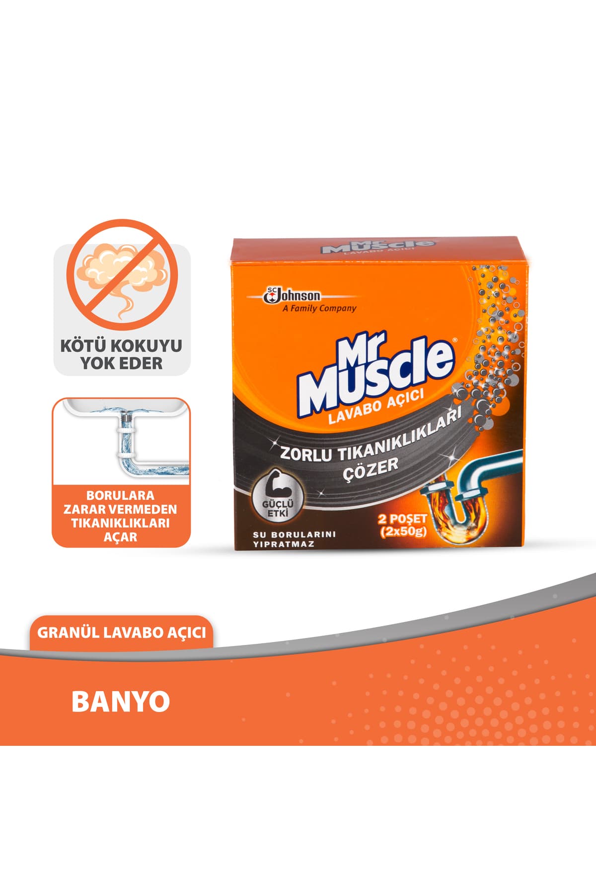 Mr. Muscle Granül Lavabo Açıcı 2li Paket, Toz