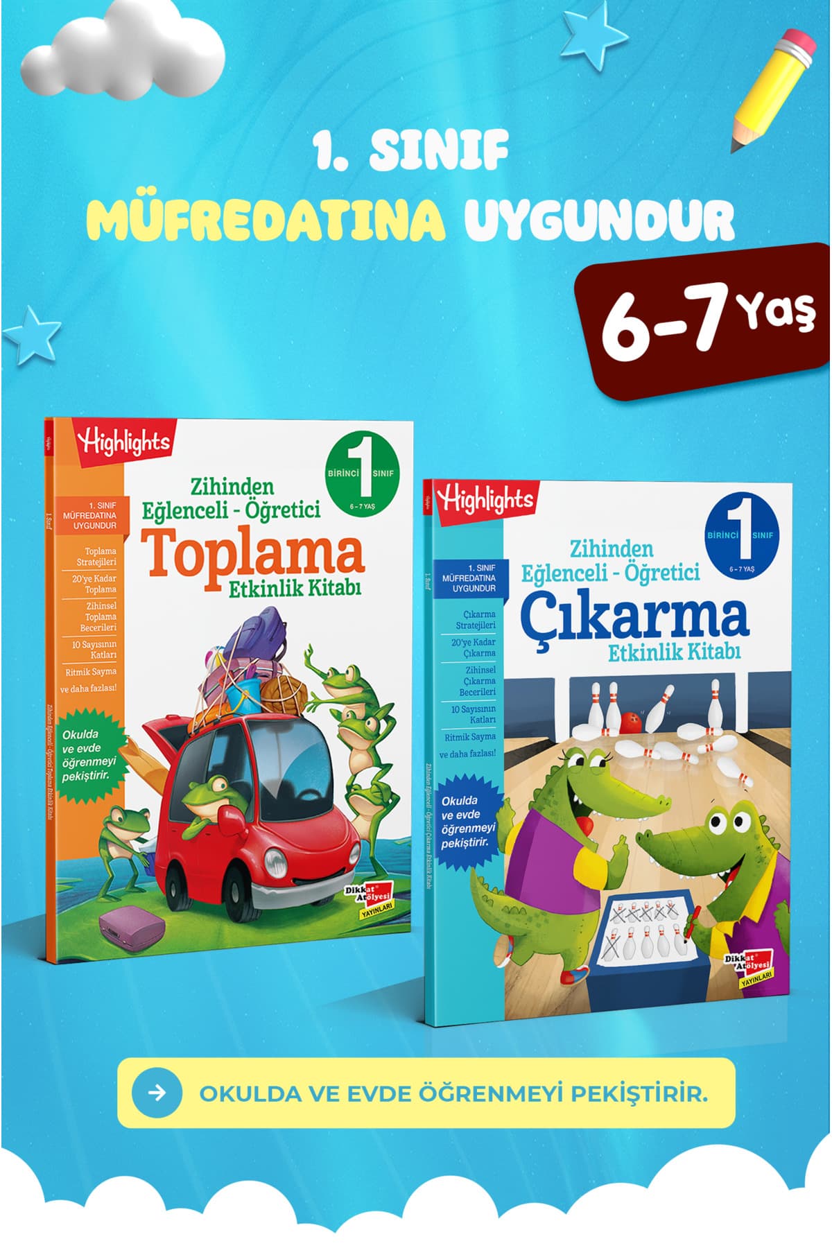 Dikkat Atölyesi Yayınları 1. Sınıf Zihinden Eğlenceli-öğretici Toplama Ve Çıkarma Etkinlikleri Kitabı