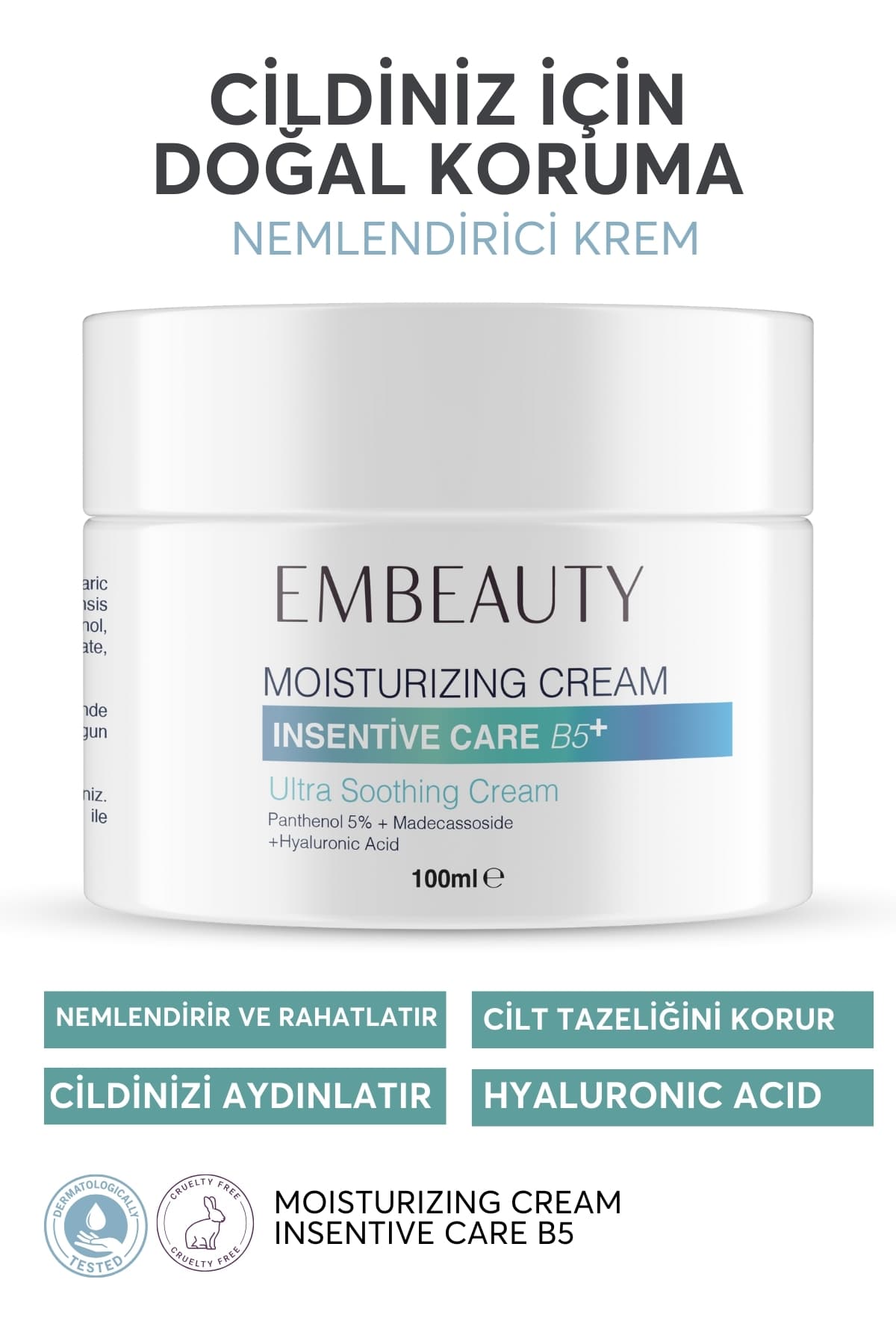 Embeauty Cilt Yenileyici -Bariyer Güçlendirici ve Hyalüronik Asit-Panthenol içerikli Yoğun Nemlendirici Krem