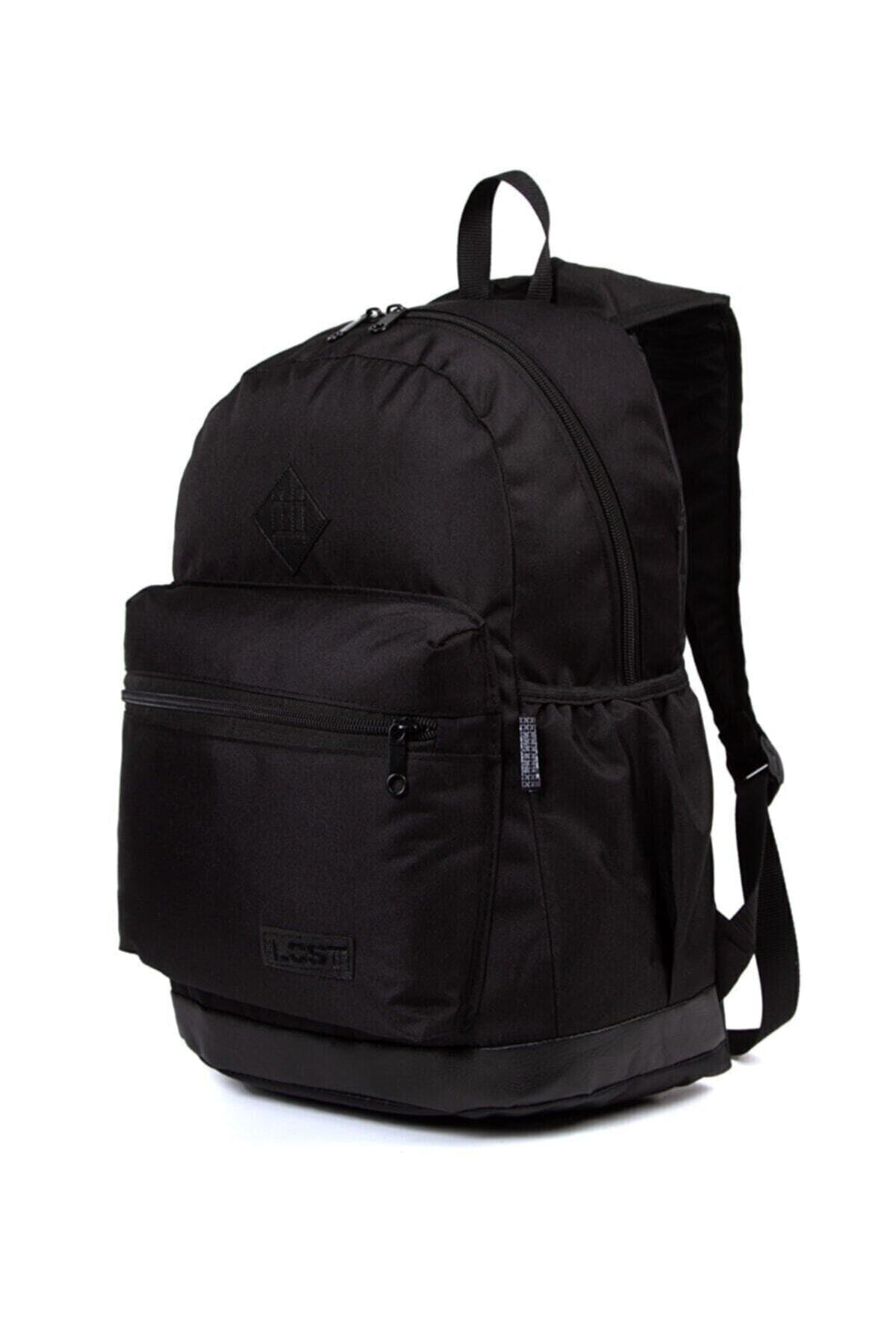 tuldar Unisex Siyah Su Geçirmez Dayanıklı Kumaş Okul Laptop Spor Sırt Çantası (35X45 CM)