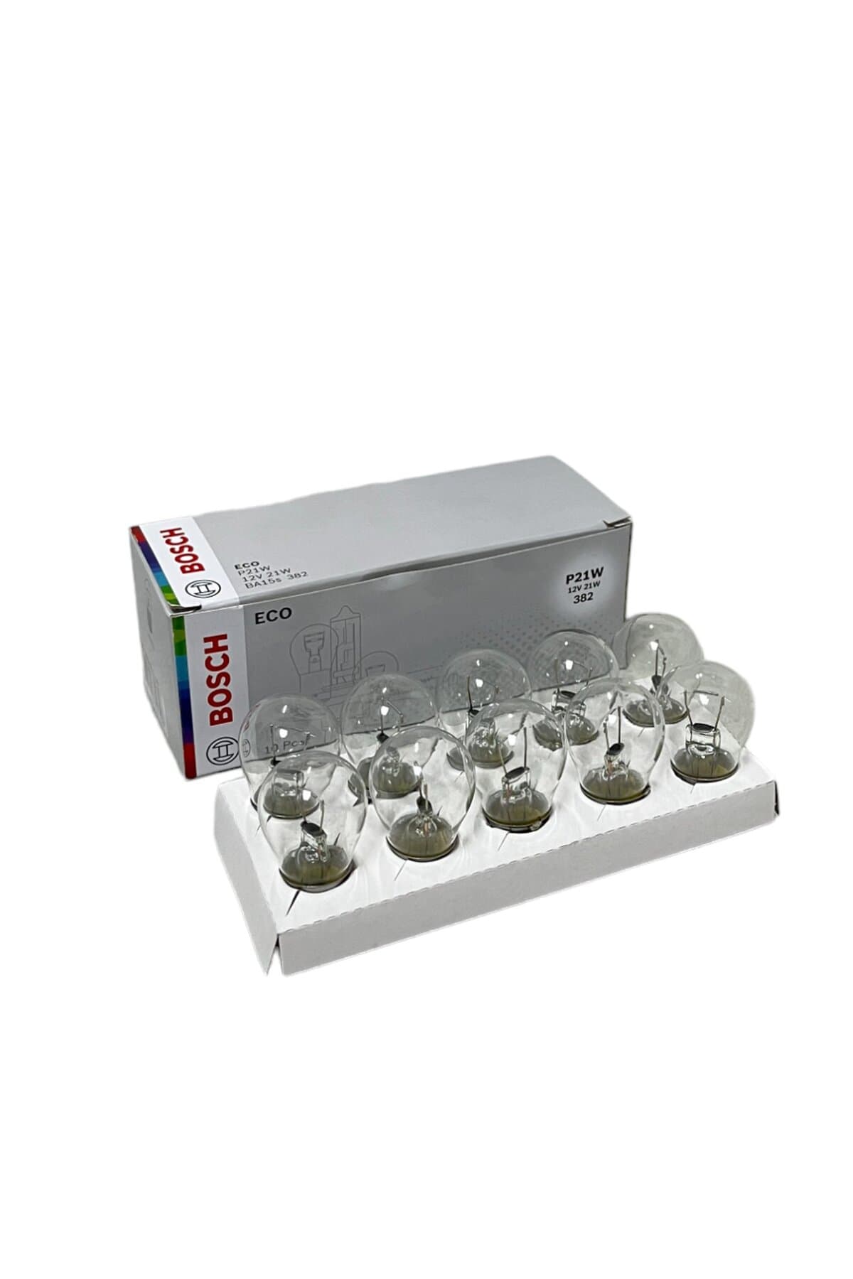 Bosch Eco 12V 21W 93 BA15S Tek Duy, Düz Tırnak, Sinyal, Fren, Stop, Sis Ampulü 10 Adet