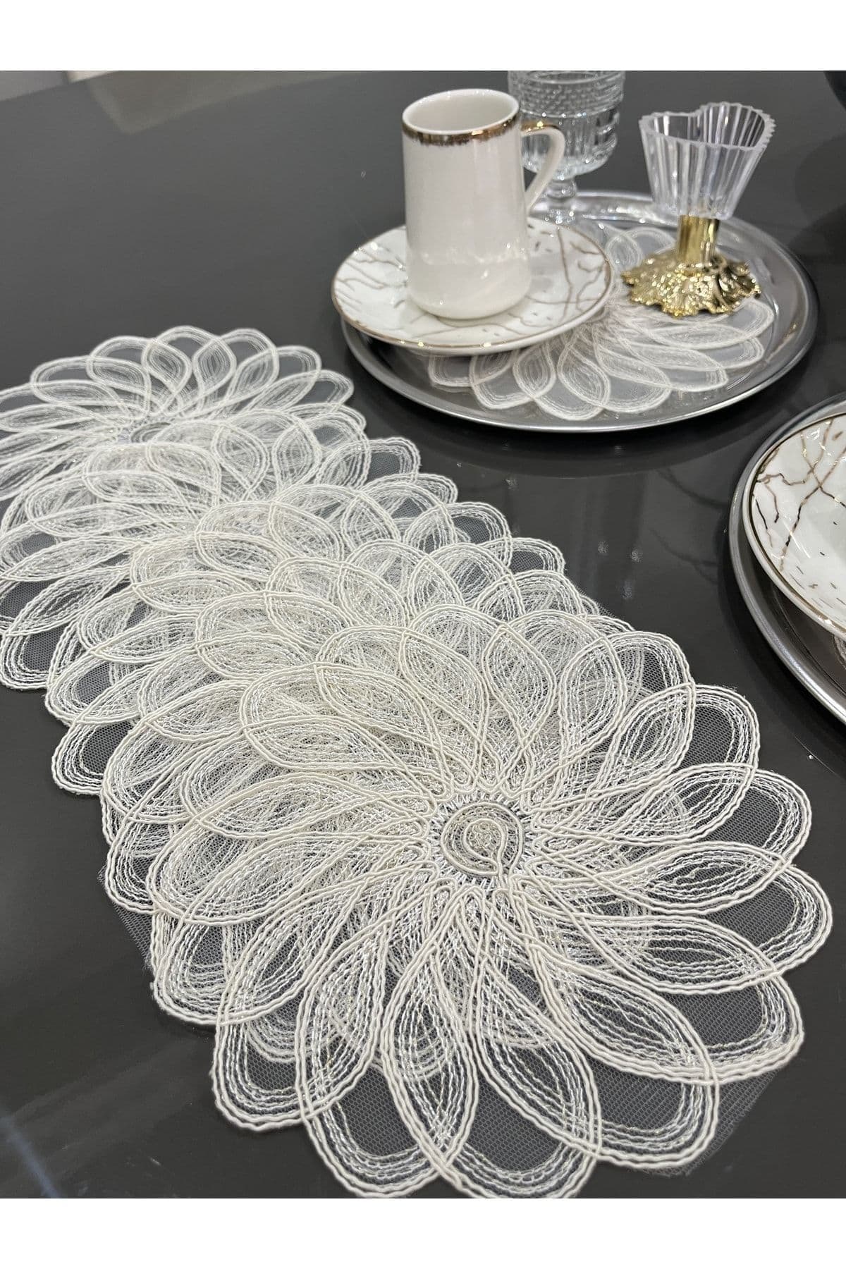 nubu atelier 2 Adet Flora Bardak Altlığı & Kokteyl Peçetesi