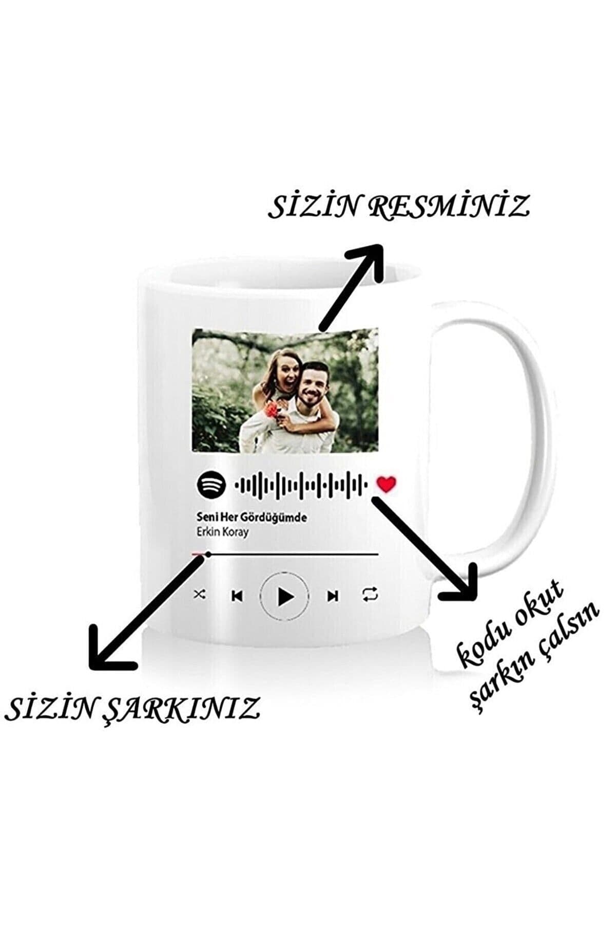 Öz Kupa Kişiye Özel Spotify Şarkı Kodlu Resimli Kupa Bardak