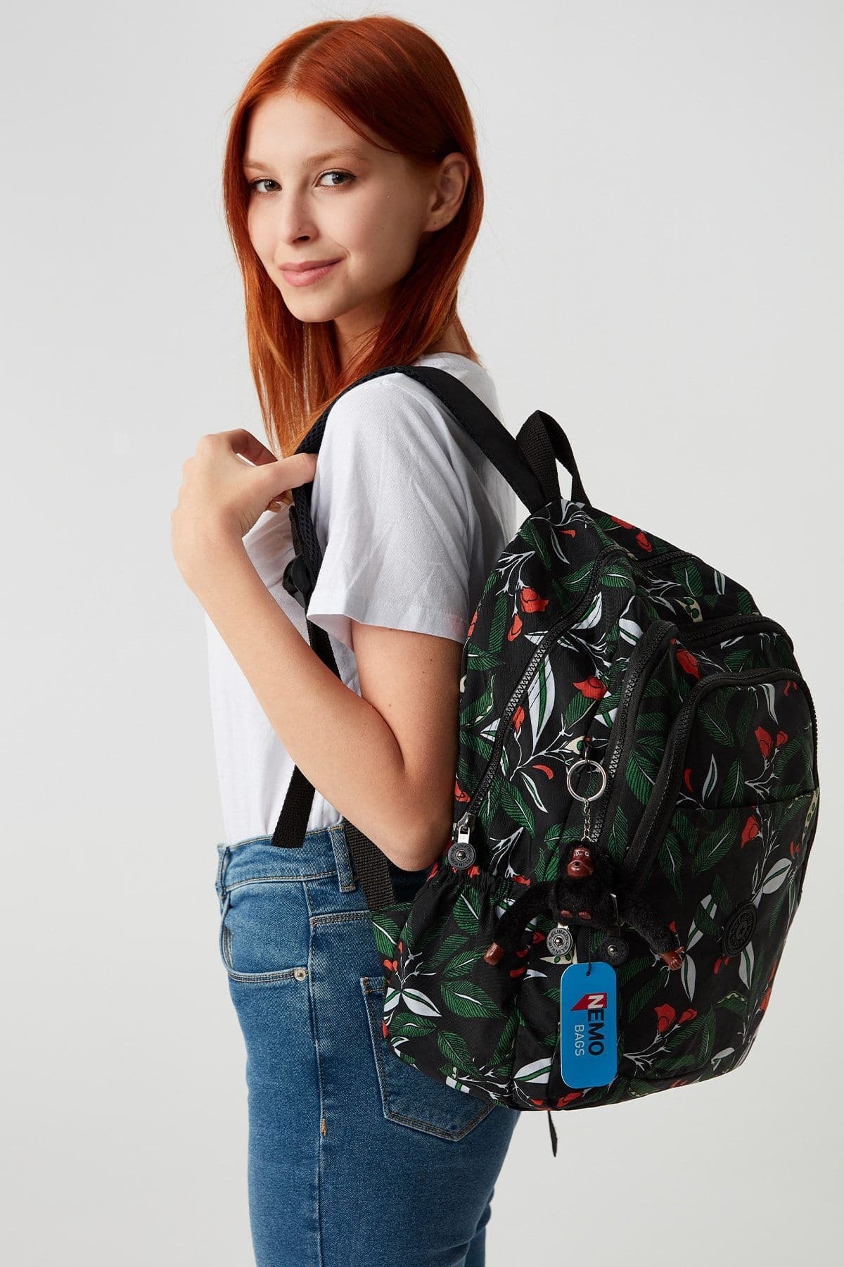 NEMO BAGS Okul Çantası Desen Haki Unisex Sırt Çantası Laptop Ve Seyahat Çantası Su Geçirmez Spor 40x30x15cm
