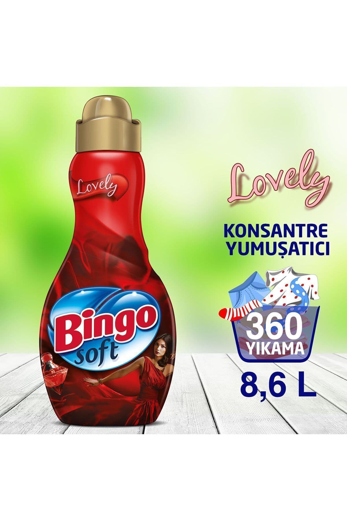 Bingo Soft Konsantre Çamaşır Yumuşatıcısı Lovely 1440 ml Ekonomi Paketi 6'lı