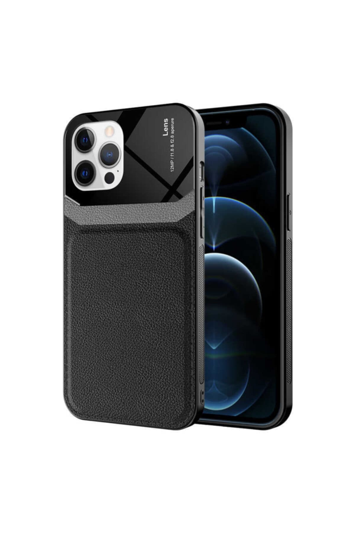 kılıffuarı Apple Iphone 12 Pro Max Kılıf Lüks Tasarım Hibrit Korumalı Deri Silikon Kapak