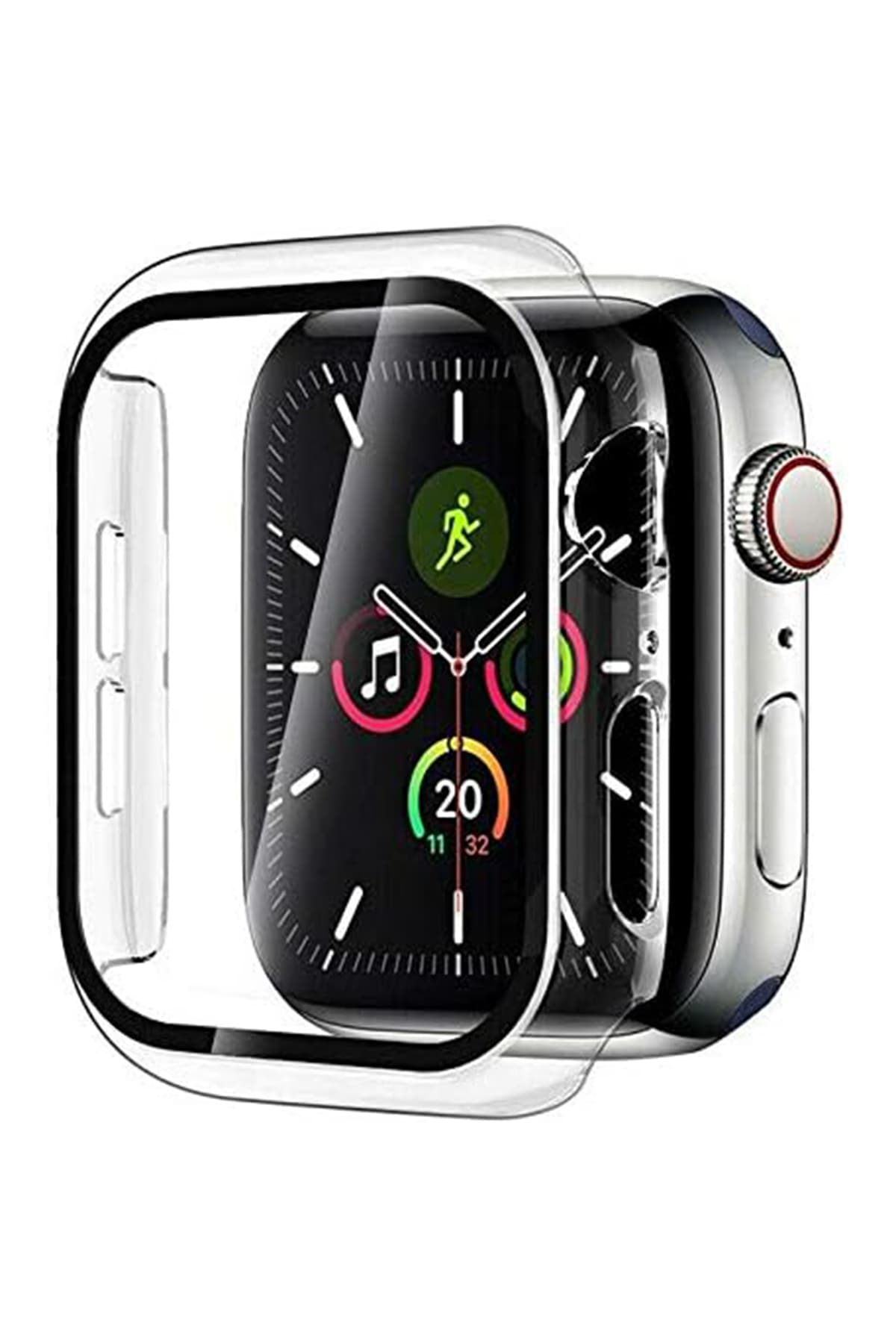mimtec Apple Watch 1 2 4 5 6 7 8 9 10 Se Serisi 45 Mm Uyumlu 360 Tam Koruma Şeffaf Silikon Kılıf